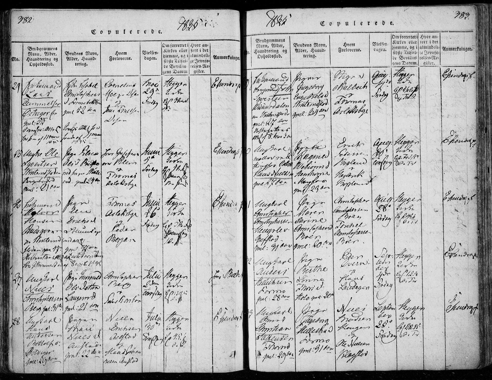 Modum kirkebøker, AV/SAKO-A-234/F/Fa/L0006: Parish register (official) no. 6, 1832-1841, p. 382-383