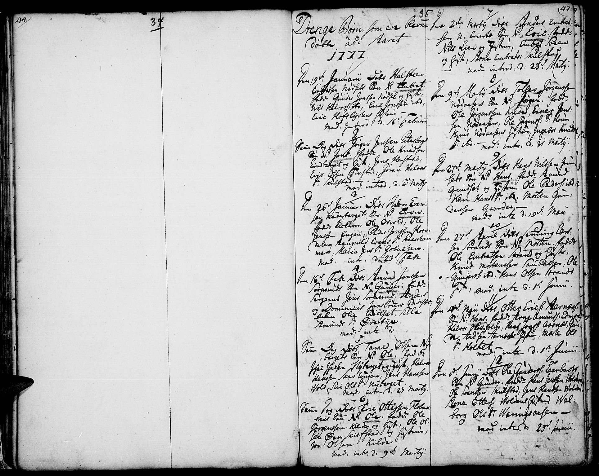 Elverum prestekontor, SAH/PREST-044/H/Ha/Haa/L0005: Parish register (official) no. 5, 1777-1793, p. 34-35