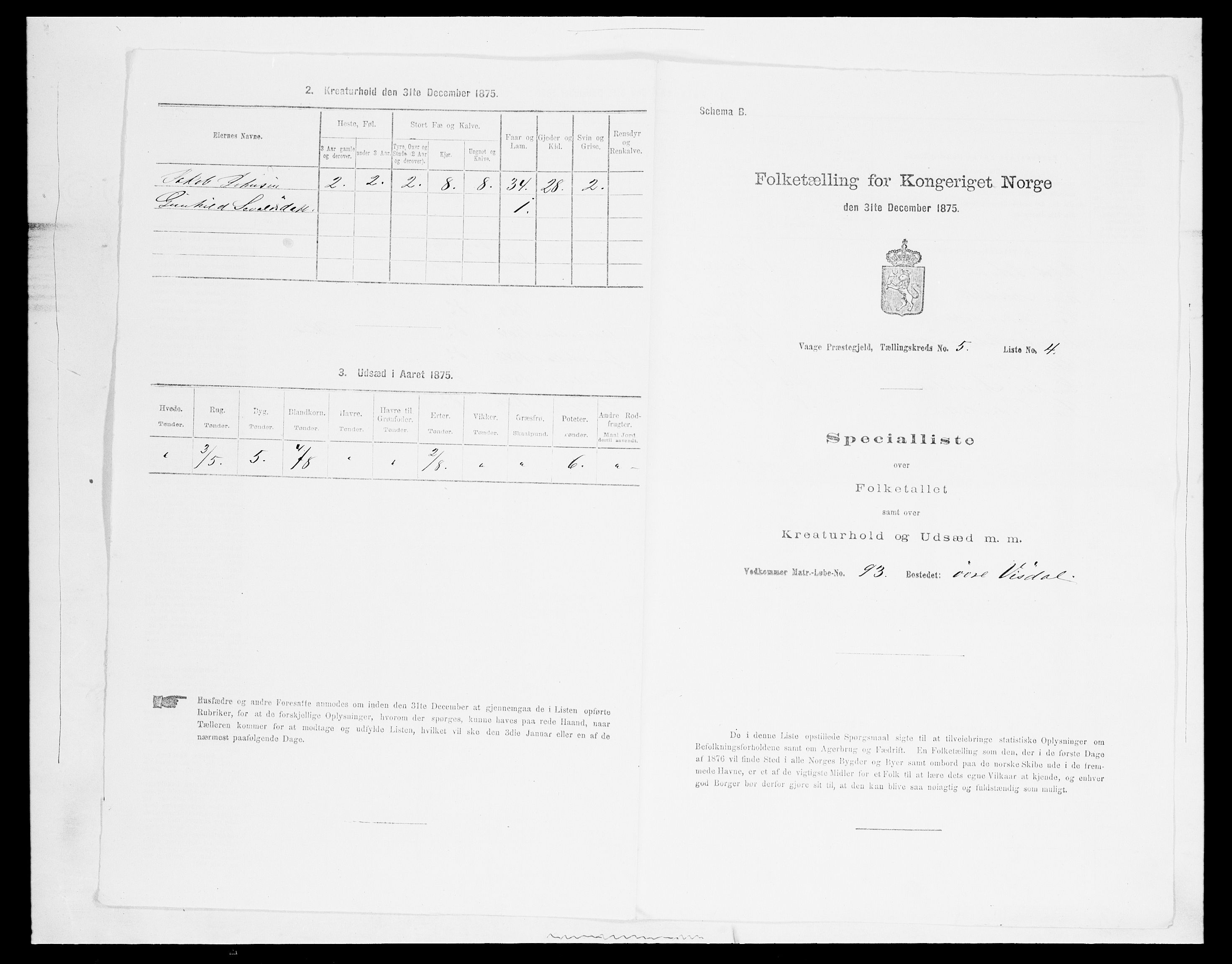 SAH, 1875 census for 0515P Vågå, 1875, p. 860