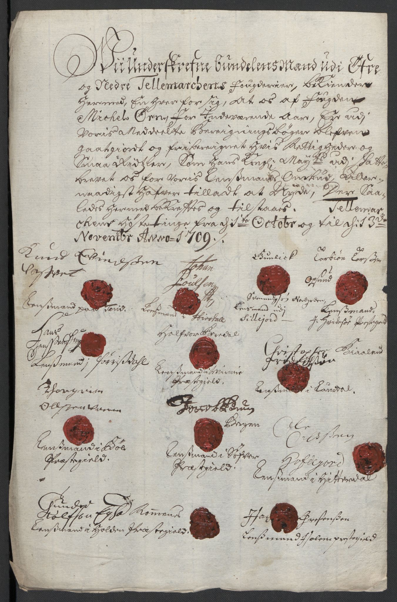 Rentekammeret inntil 1814, Reviderte regnskaper, Fogderegnskap, RA/EA-4092/R36/L2118: Fogderegnskap Øvre og Nedre Telemark og Bamble, 1708-1709, p. 199