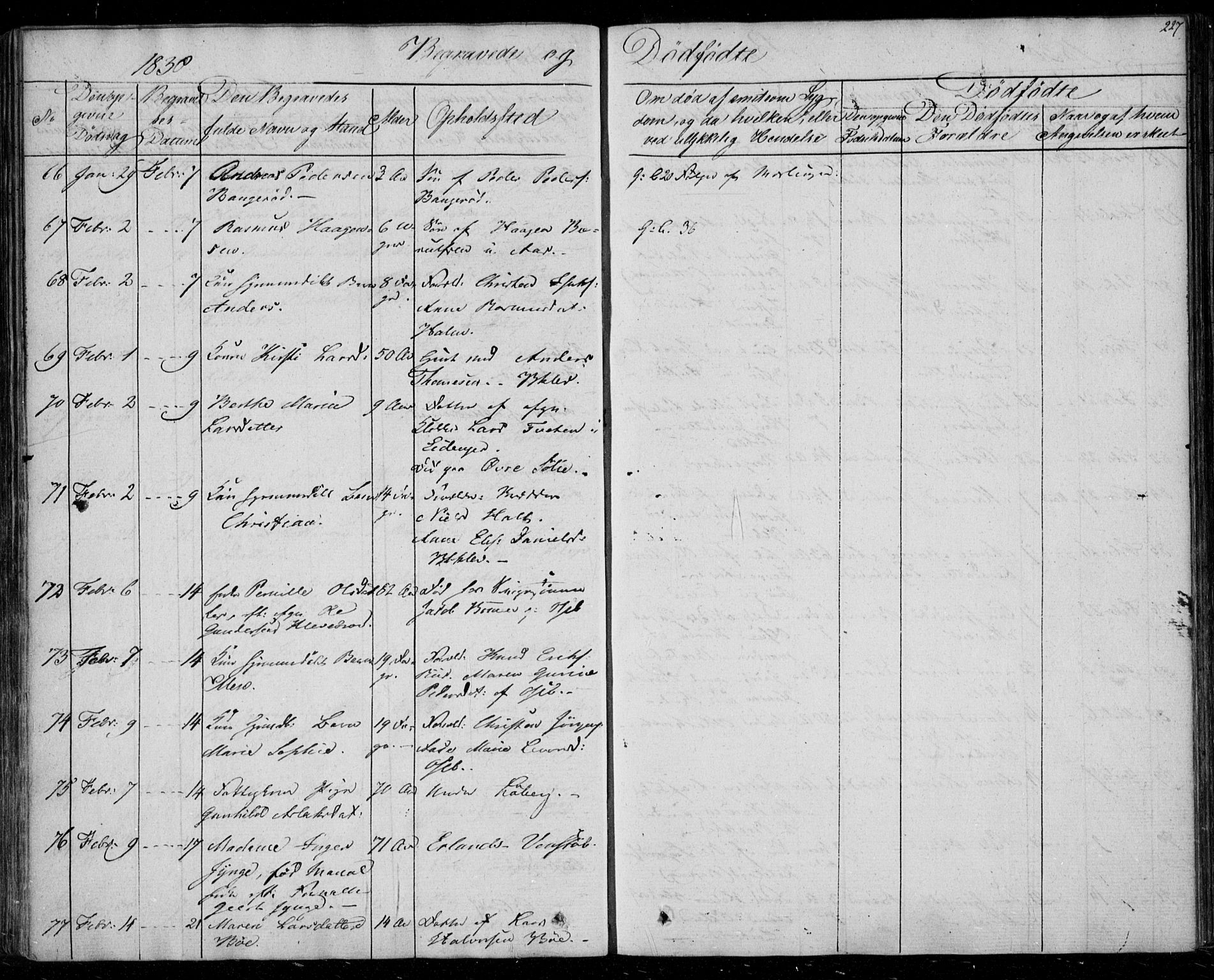 Gjerpen kirkebøker, AV/SAKO-A-265/F/Fa/L0006: Parish register (official) no. I 6, 1829-1834, p. 227