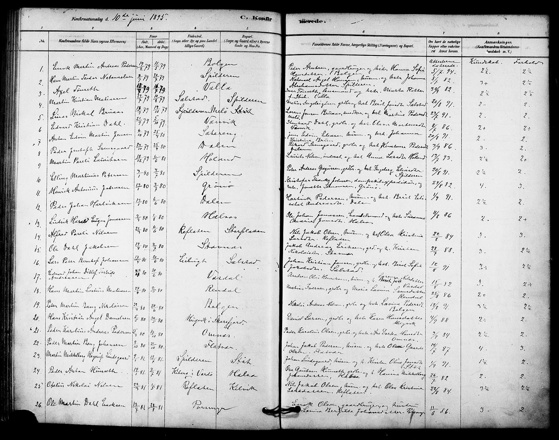 Ministerialprotokoller, klokkerbøker og fødselsregistre - Nordland, SAT/A-1459/843/L0626: Parish register (official) no. 843A01, 1878-1907, p. 174b