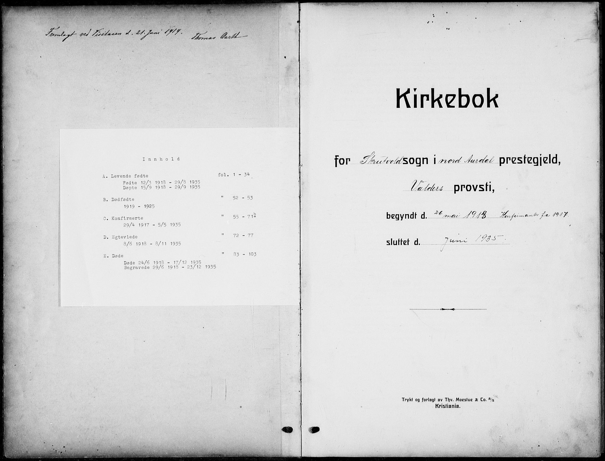 Nord-Aurdal prestekontor, AV/SAH-PREST-132/H/Ha/Hab/L0015: Parish register (copy) no. 15, 1918-1935
