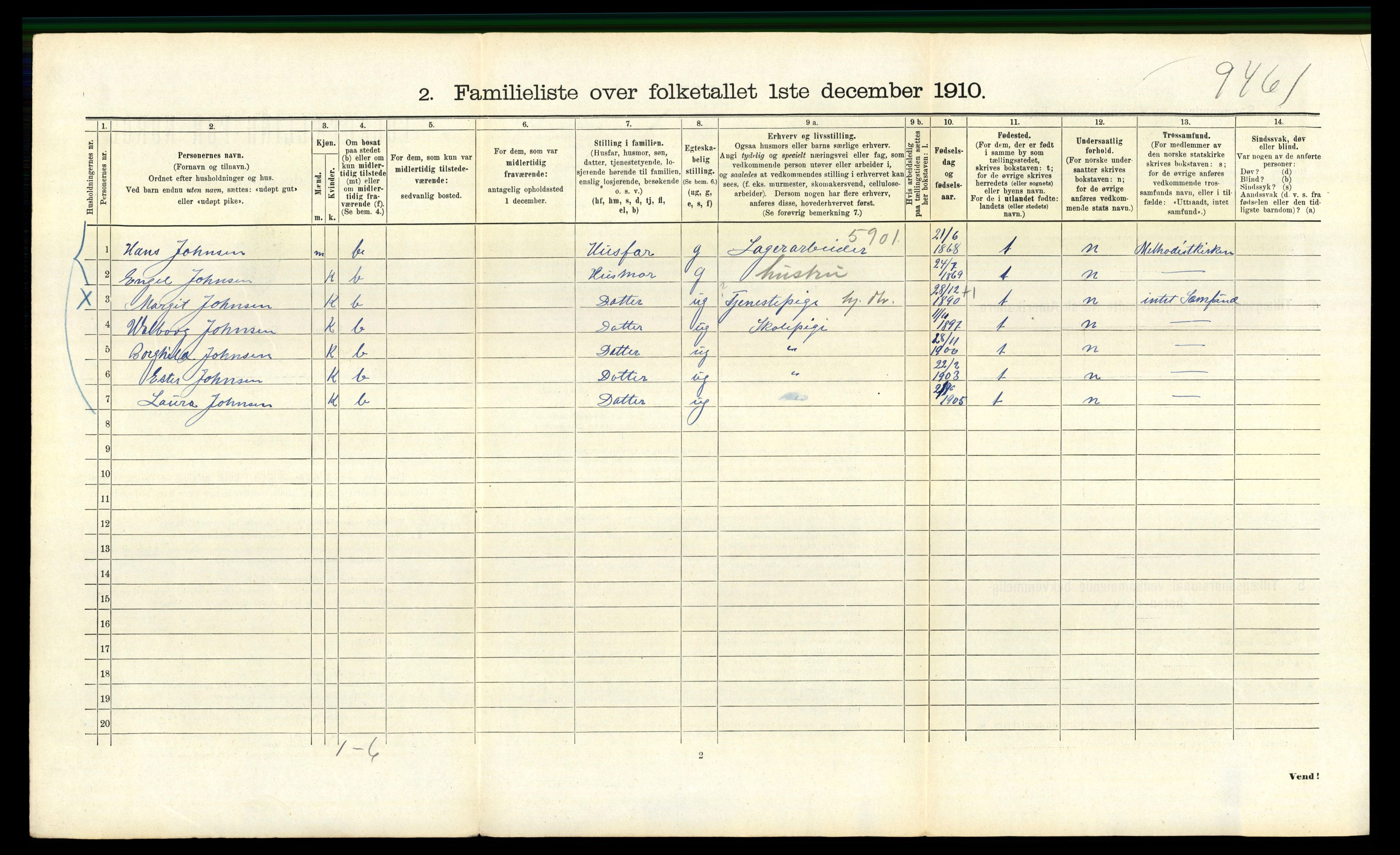 RA, 1910 census for Bergen, 1910, p. 39626