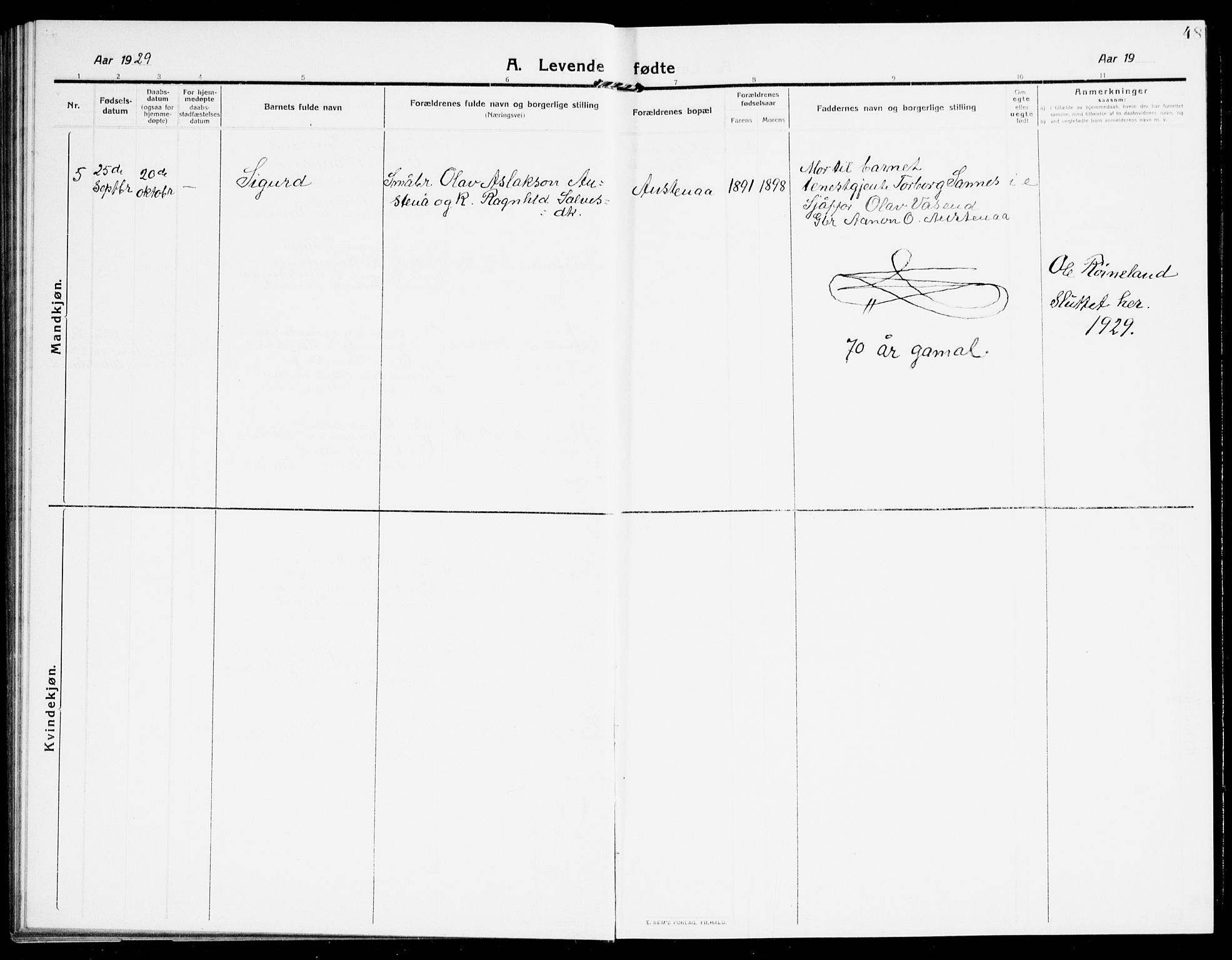 Åmli sokneprestkontor, AV/SAK-1111-0050/F/Fb/Fbb/L0003: Parish register (copy) no. B 3, 1906-1941, p. 48