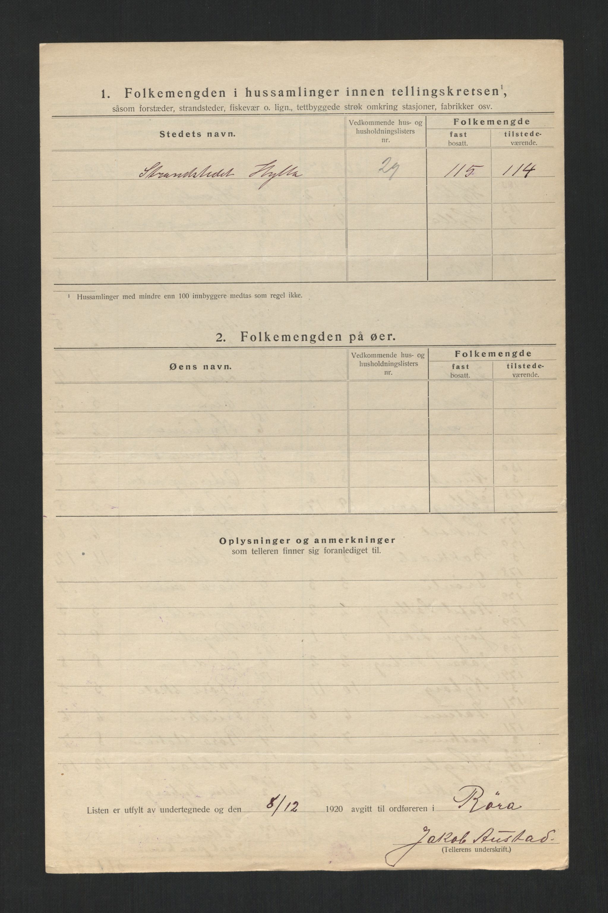 SAT, 1920 census for Røra, 1920, p. 15