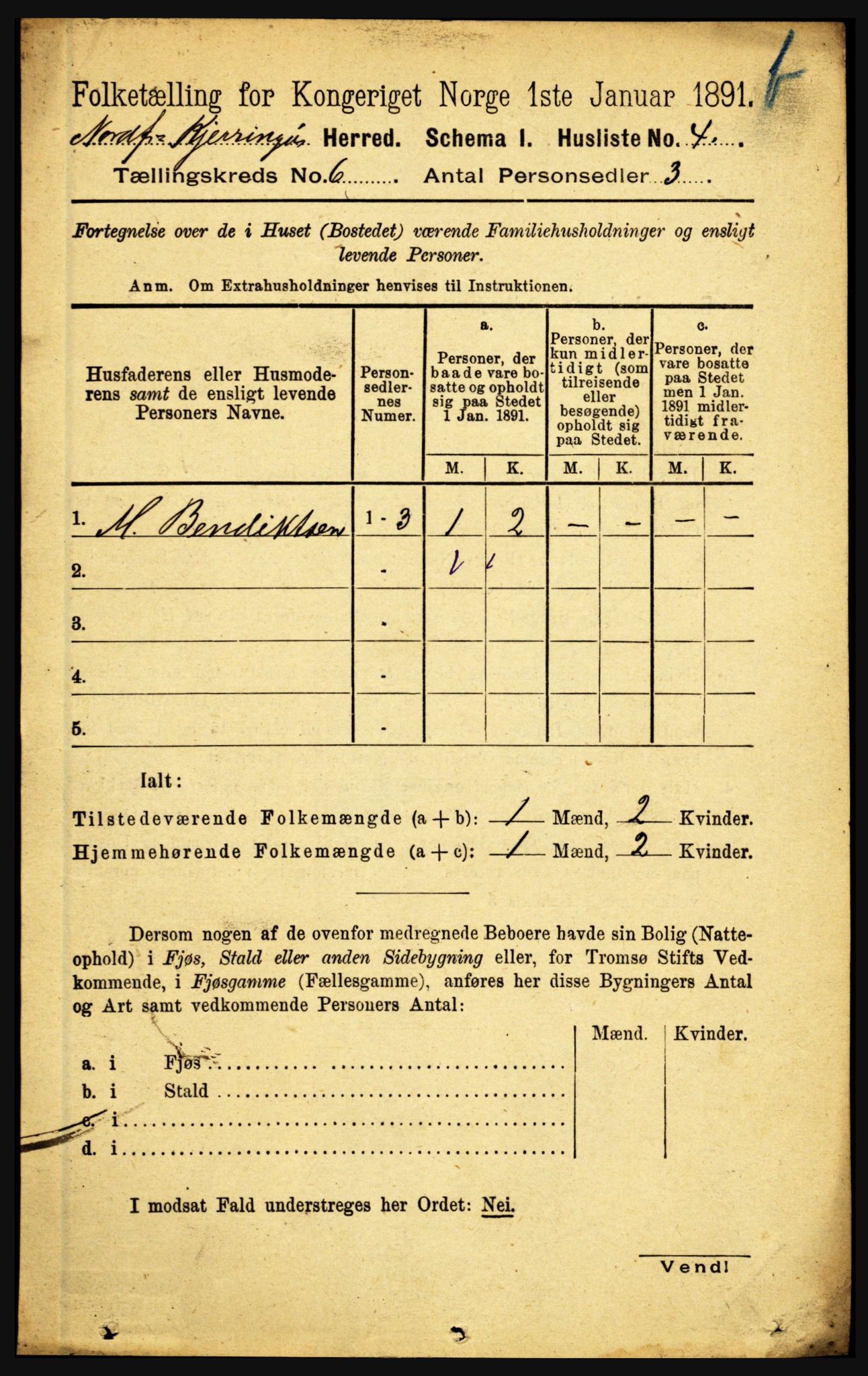 RA, 1891 census for 1846 Nordfold-Kjerringøy, 1891, p. 1357