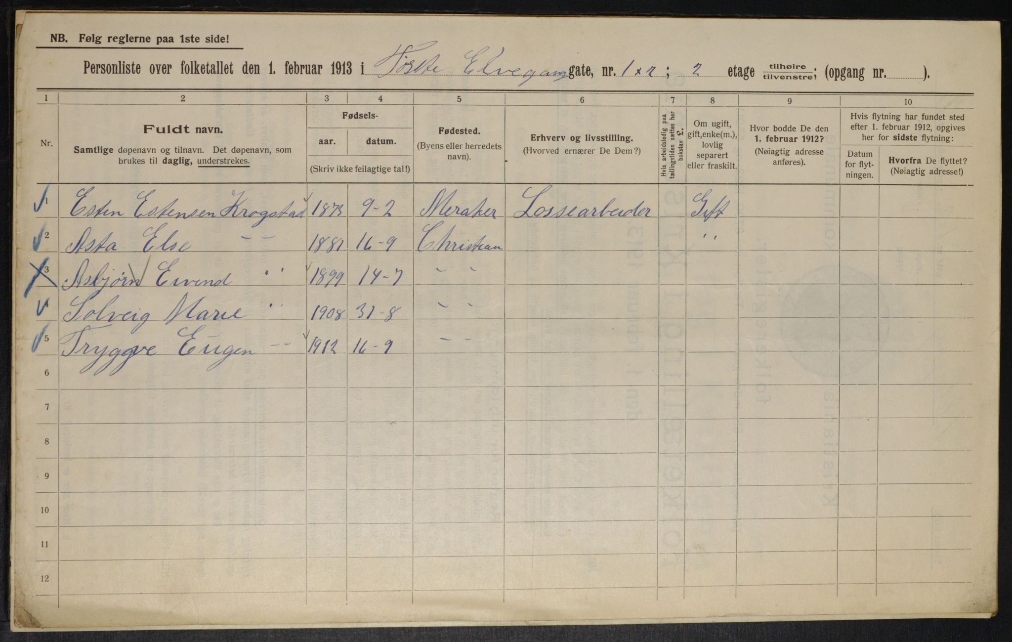 OBA, Municipal Census 1915 for Kristiania, 1915, p. 20444