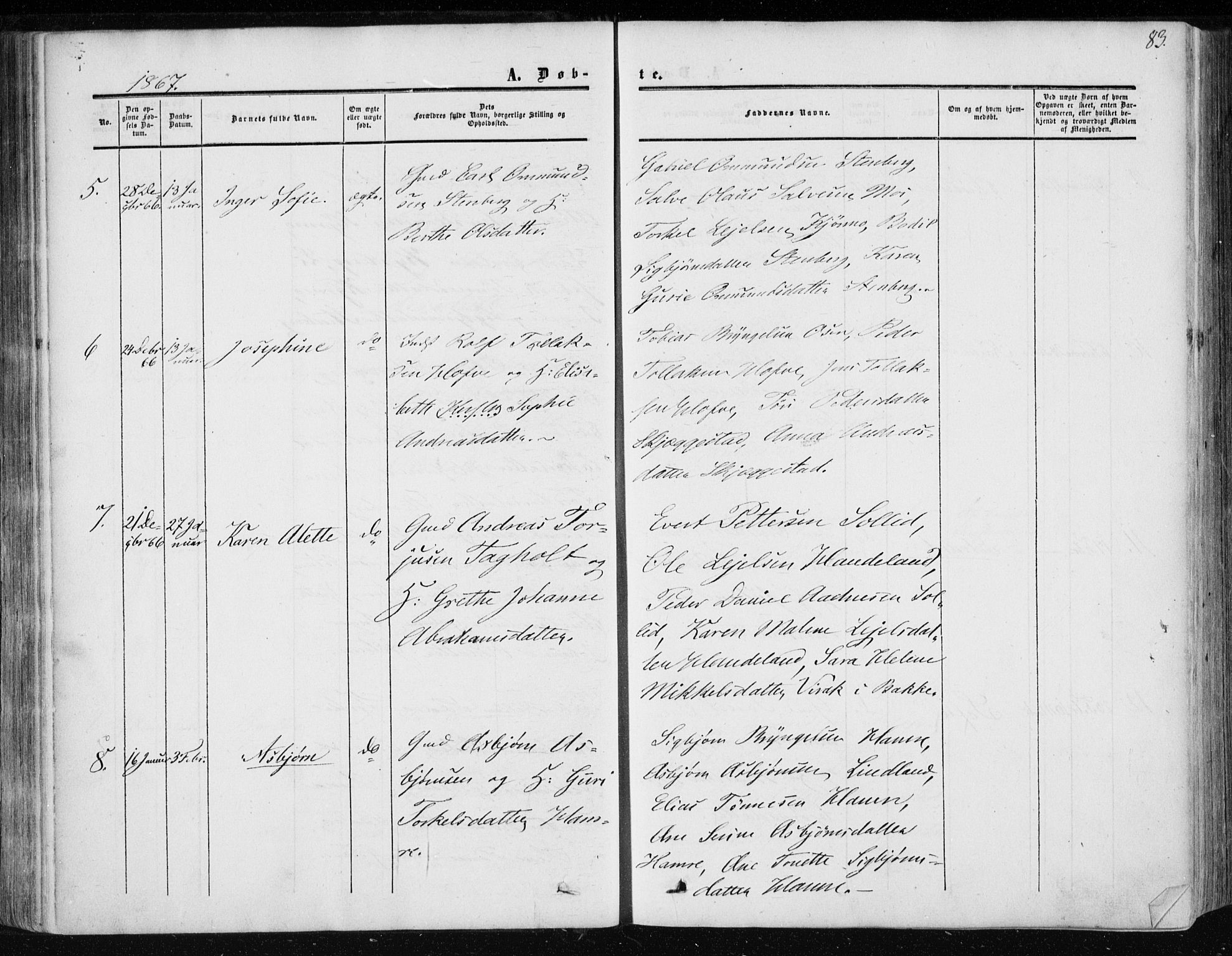 Lund sokneprestkontor, AV/SAST-A-101809/S06/L0009: Parish register (official) no. A 8, 1853-1877, p. 83