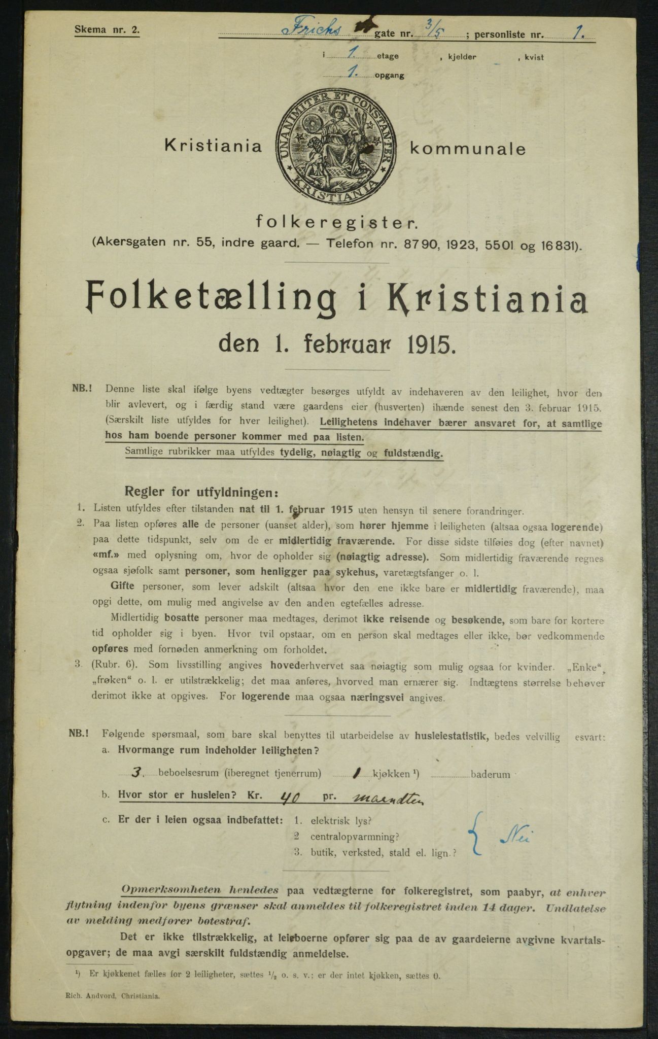 OBA, Municipal Census 1915 for Kristiania, 1915, p. 26419