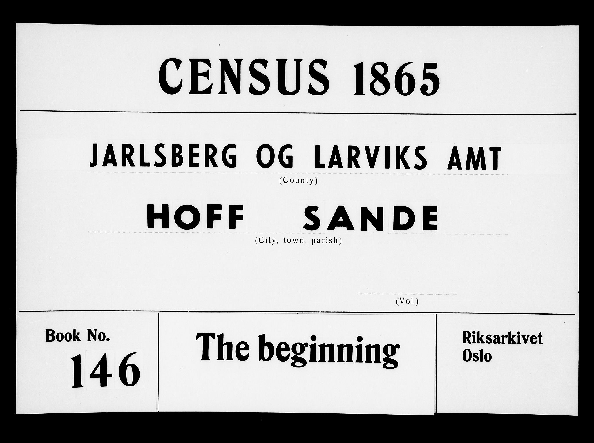 RA, 1865 census for Hof, 1865, p. 1