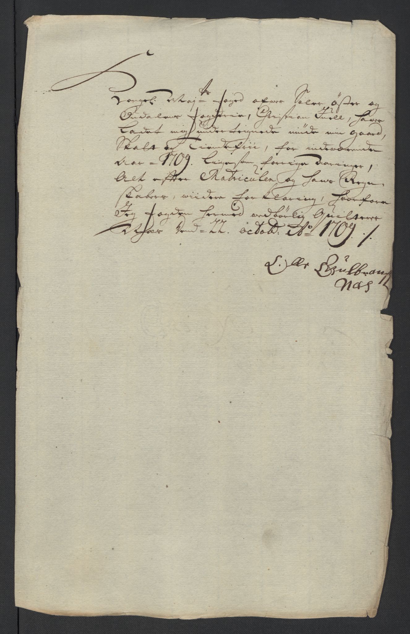 Rentekammeret inntil 1814, Reviderte regnskaper, Fogderegnskap, AV/RA-EA-4092/R13/L0846: Fogderegnskap Solør, Odal og Østerdal, 1709, p. 275