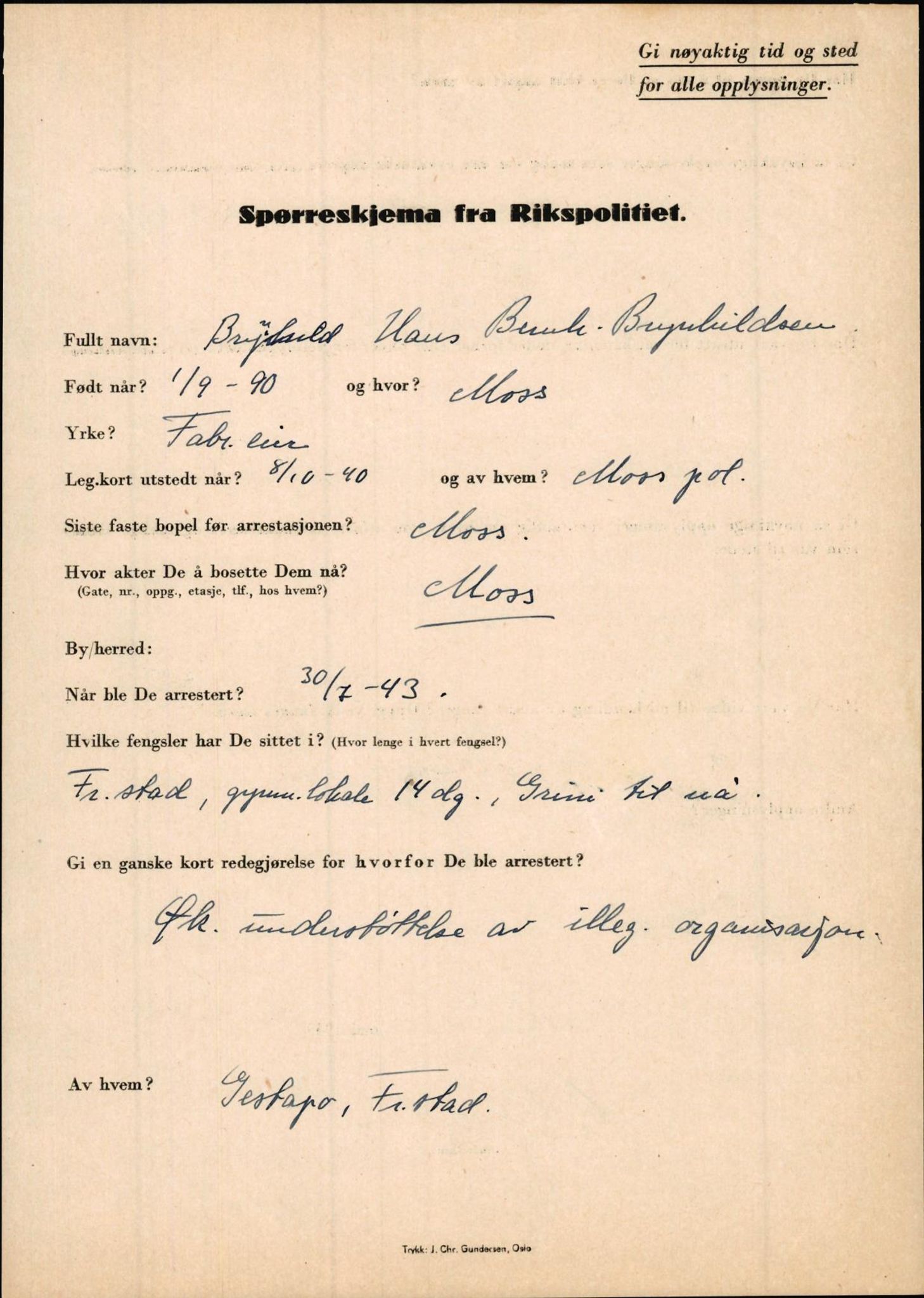 Rikspolitisjefen, AV/RA-S-1560/L/L0002: Berg, Alf - Bråthen, Thorleif, 1940-1945, p. 1164