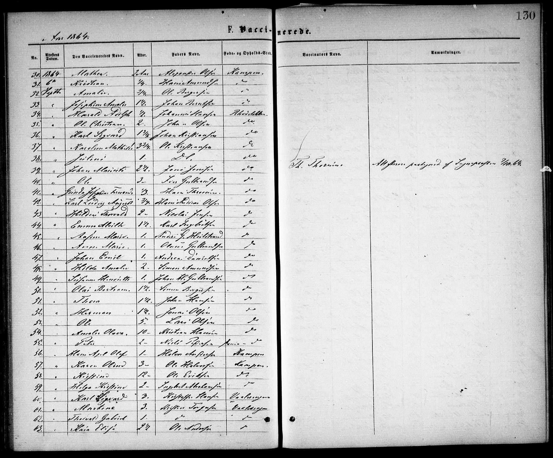 Østre Aker prestekontor Kirkebøker, AV/SAO-A-10840/F/Fa/L0002: Parish register (official) no. I 2, 1861-1878, p. 130