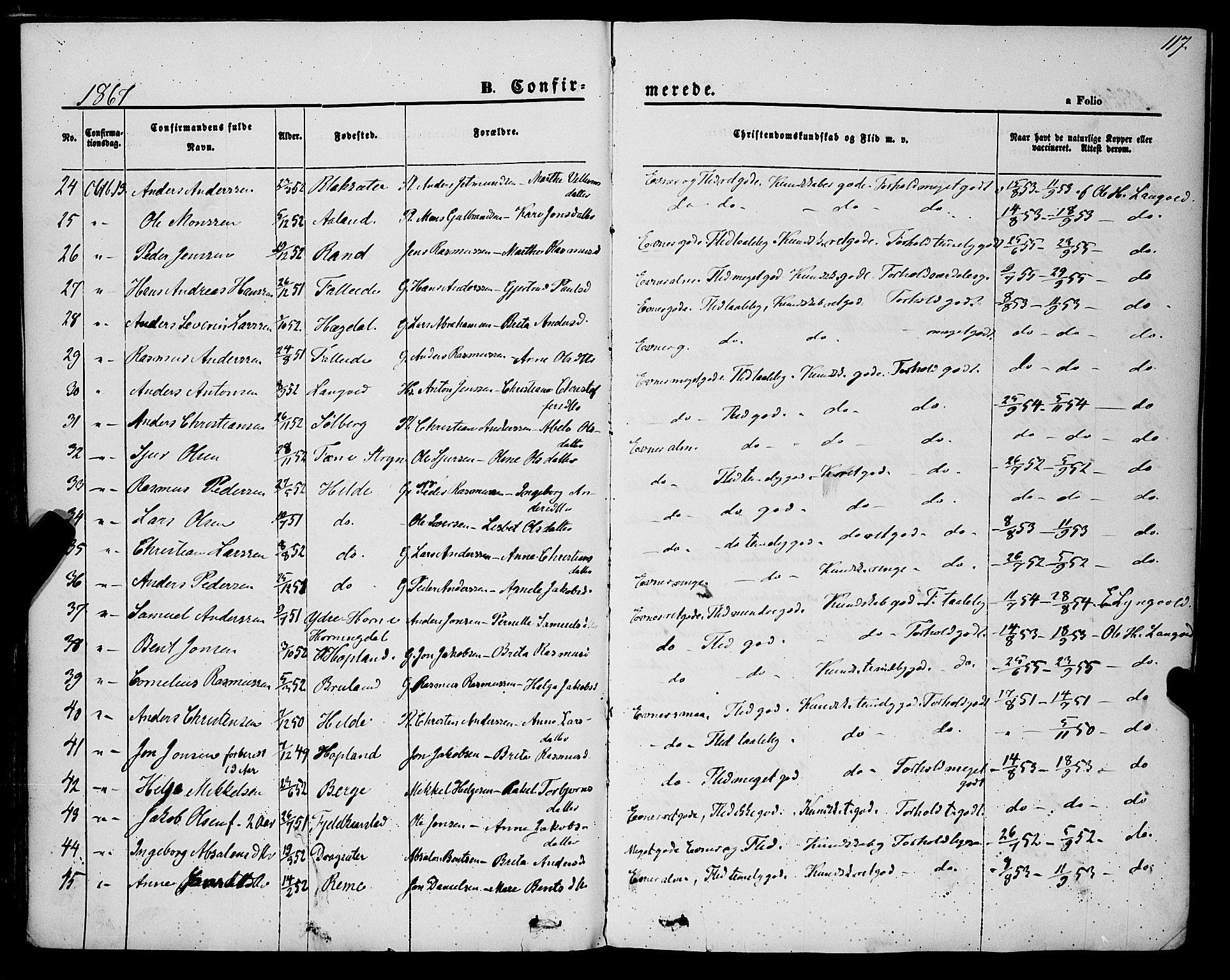 Innvik sokneprestembete, AV/SAB-A-80501: Parish register (official) no. A 6, 1865-1878, p. 117