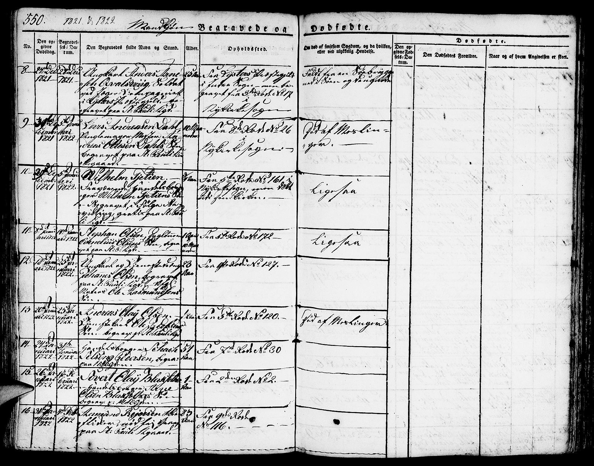 Nykirken Sokneprestembete, SAB/A-77101/H/Hab: Parish register (copy) no. A 5II, 1821-1843, p. 550