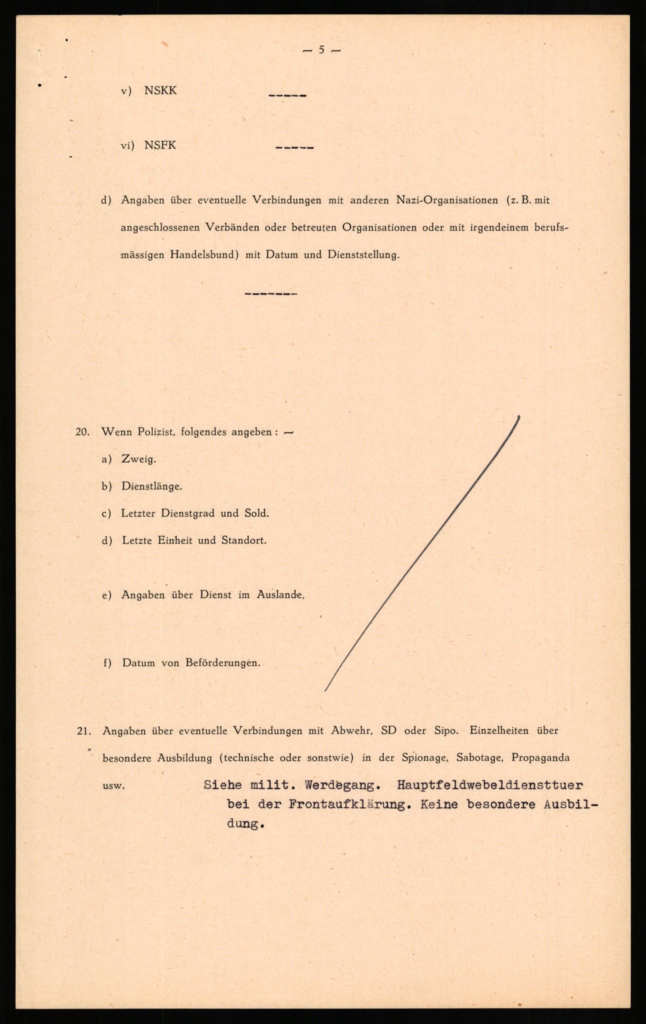Forsvaret, Forsvarets overkommando II, RA/RAFA-3915/D/Db/L0017: CI Questionaires. Tyske okkupasjonsstyrker i Norge. Tyskere., 1945-1946, p. 150