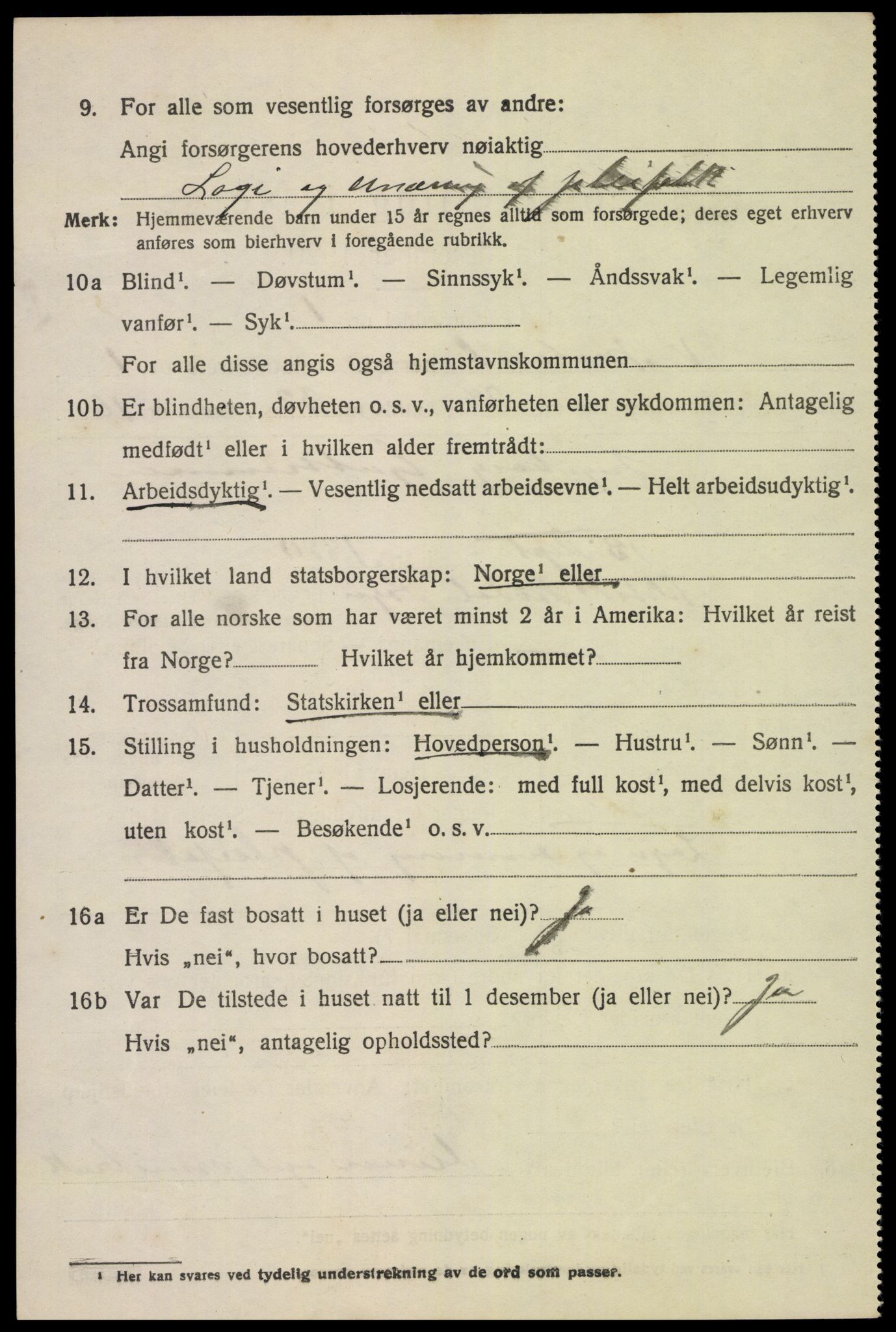 SAK, 1920 census for Vestre Moland, 1920, p. 1410