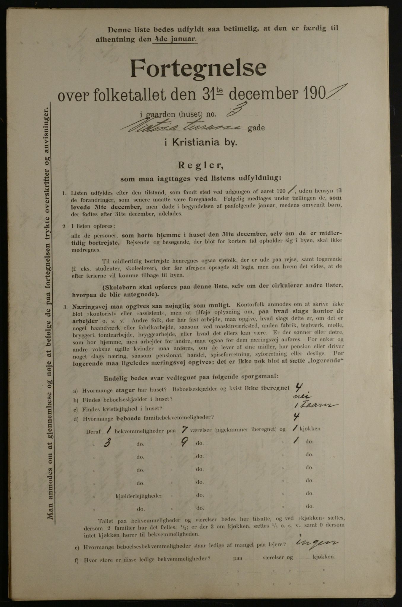 OBA, Municipal Census 1901 for Kristiania, 1901, p. 18945