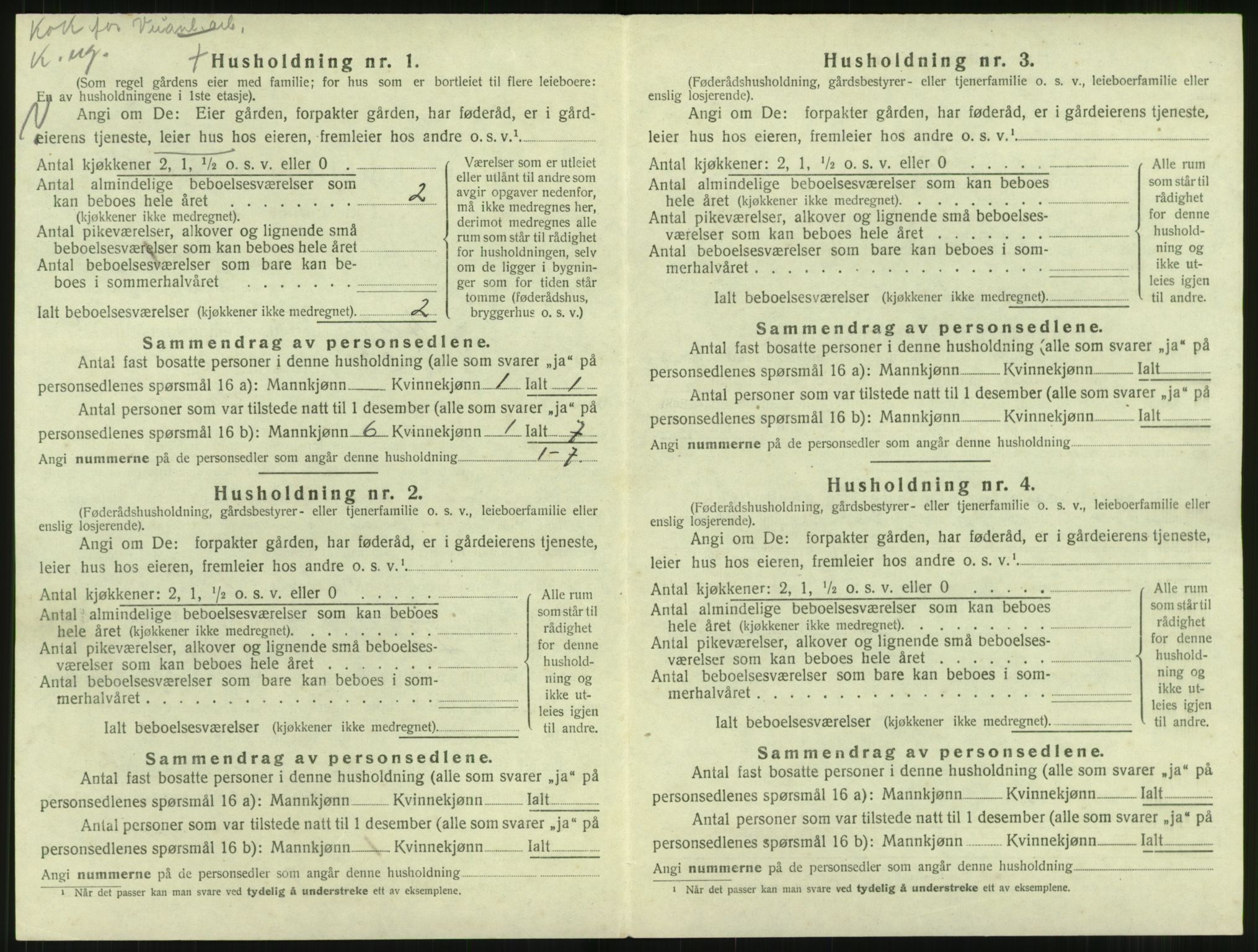 SAT, 1920 census for Aure, 1920, p. 263