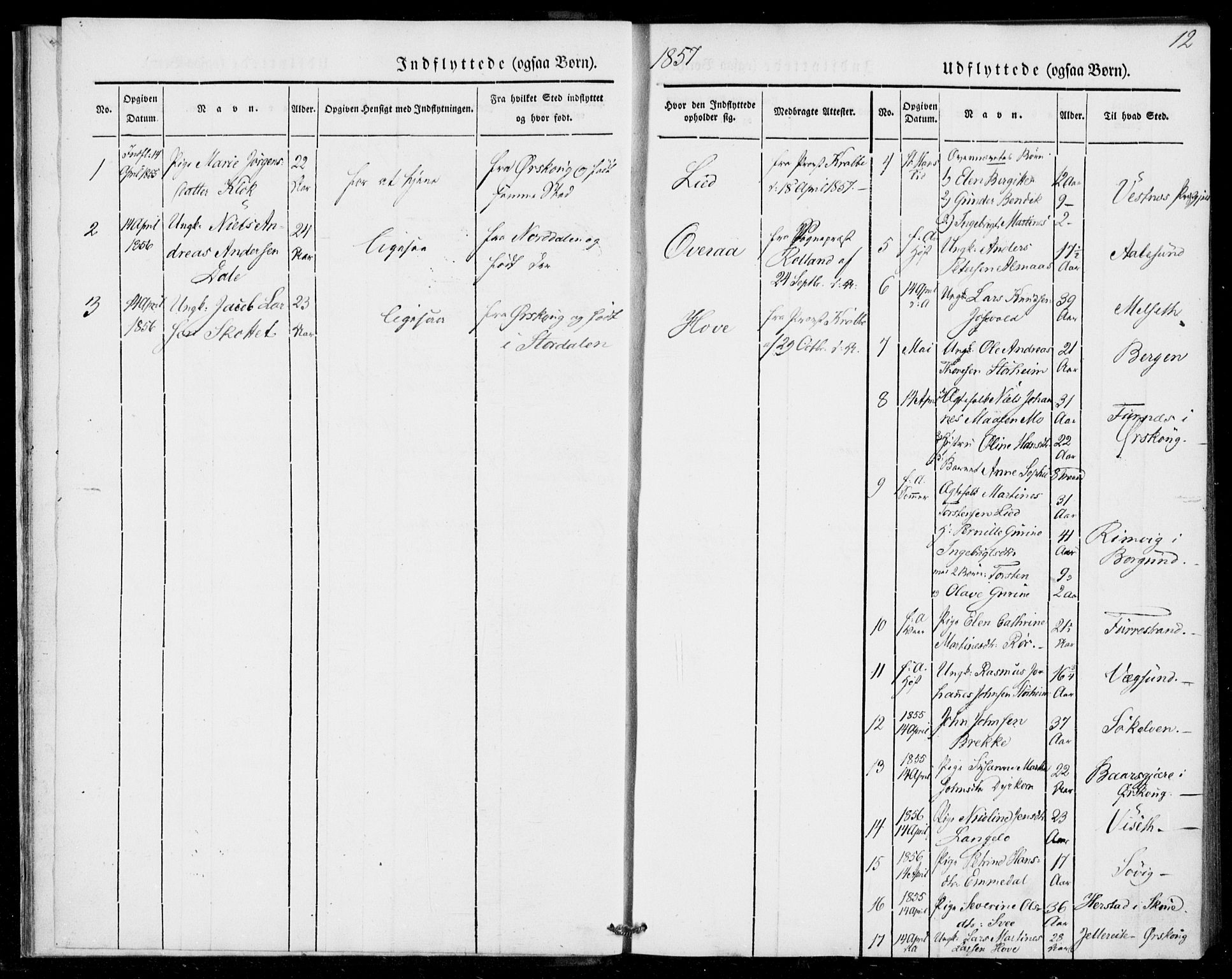 Ministerialprotokoller, klokkerbøker og fødselsregistre - Møre og Romsdal, AV/SAT-A-1454/520/L0279: Parish register (official) no. 520A08, 1844-1881, p. 12