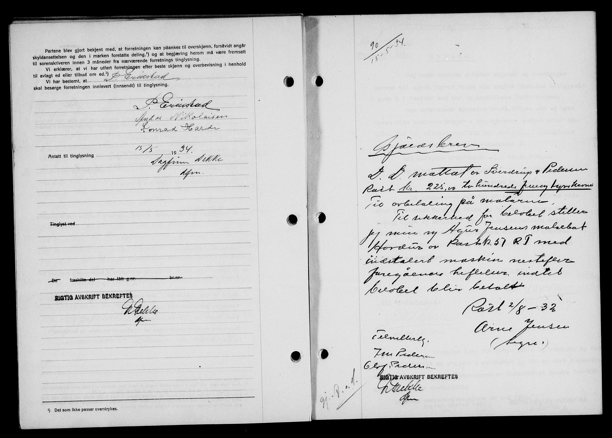 Lofoten sorenskriveri, SAT/A-0017/1/2/2C/L0029b: Mortgage book no. 29b, 1934-1934, Deed date: 15.05.1934