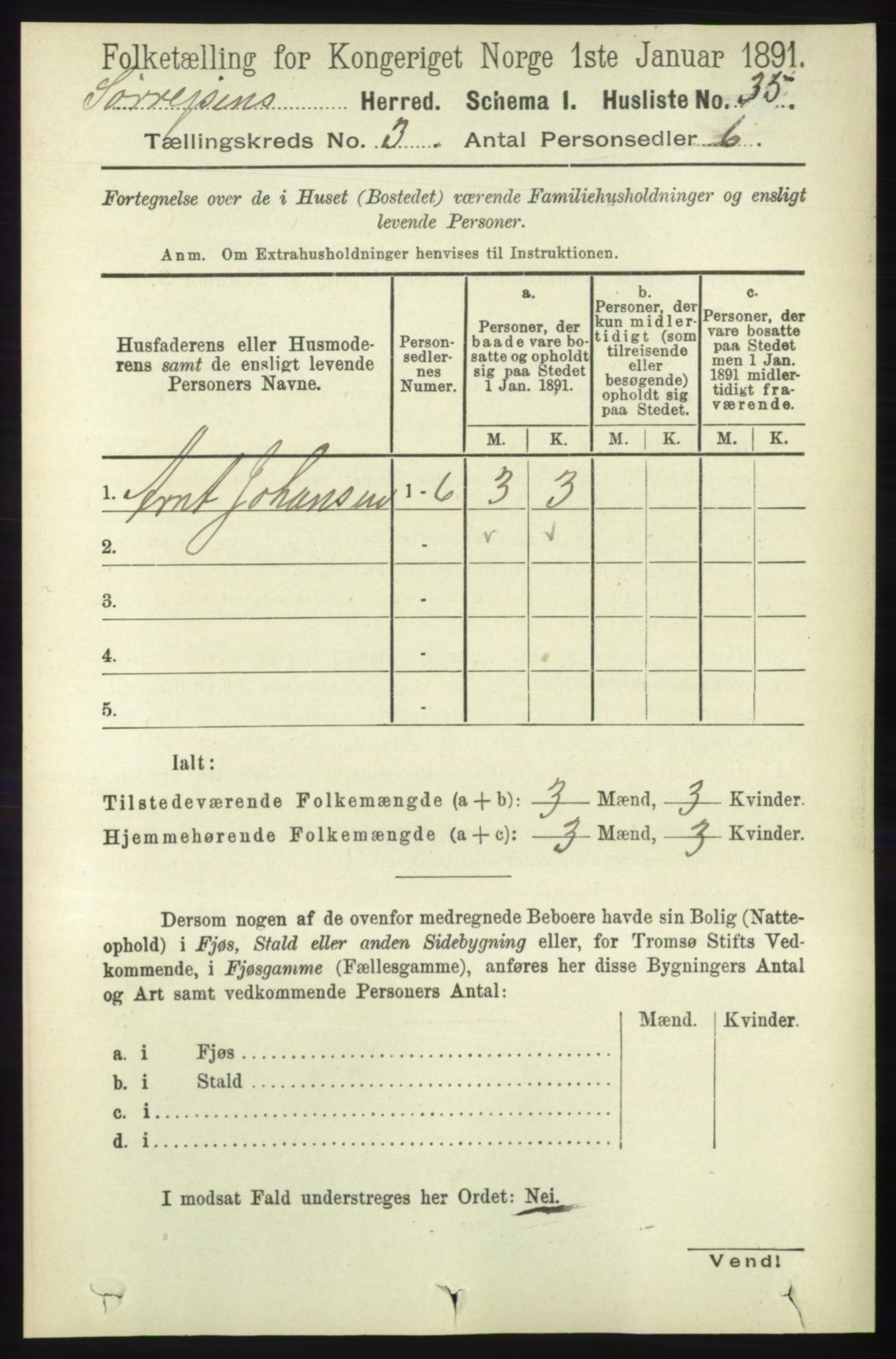 RA, 1891 census for 1925 Sørreisa, 1891, p. 678