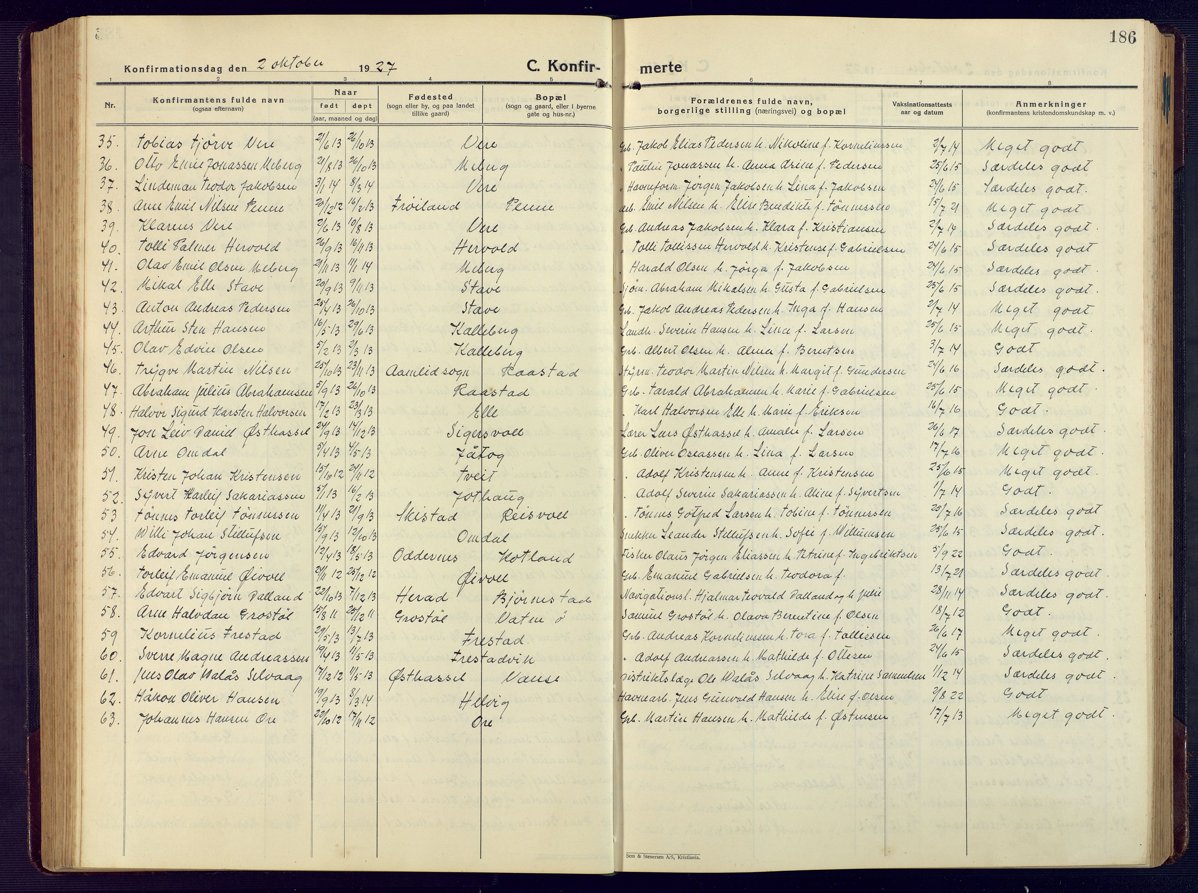 Lista sokneprestkontor, AV/SAK-1111-0027/F/Fb/L0006: Parish register (copy) no. B 6, 1924-1947, p. 186