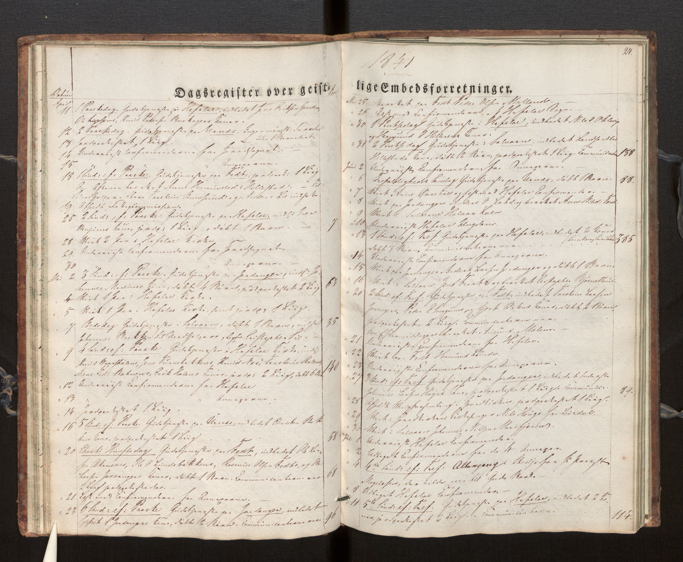 Hafslo sokneprestembete, SAB/A-80301/H/Haa/Haaf/L0001: Diary records no. F 1, 1834-1854, p. 24