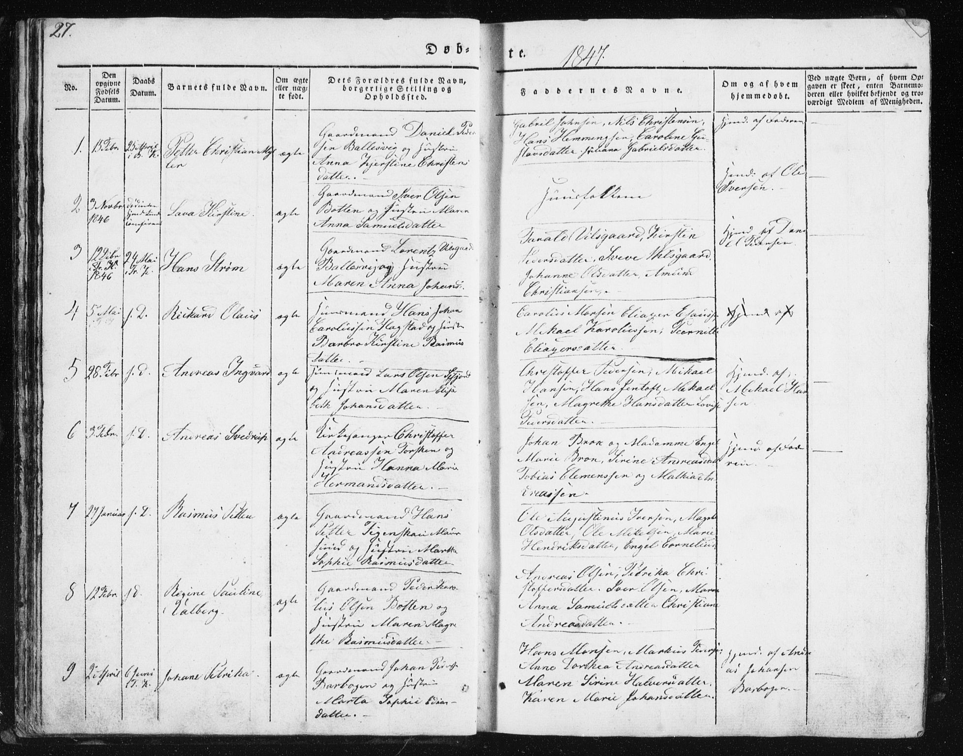 Berg sokneprestkontor, SATØ/S-1318/G/Ga/Gab/L0011klokker: Parish register (copy) no. 11, 1833-1878, p. 27