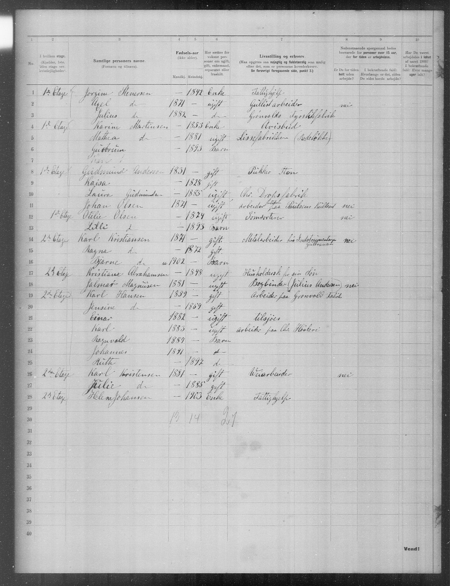 OBA, Municipal Census 1903 for Kristiania, 1903, p. 20764