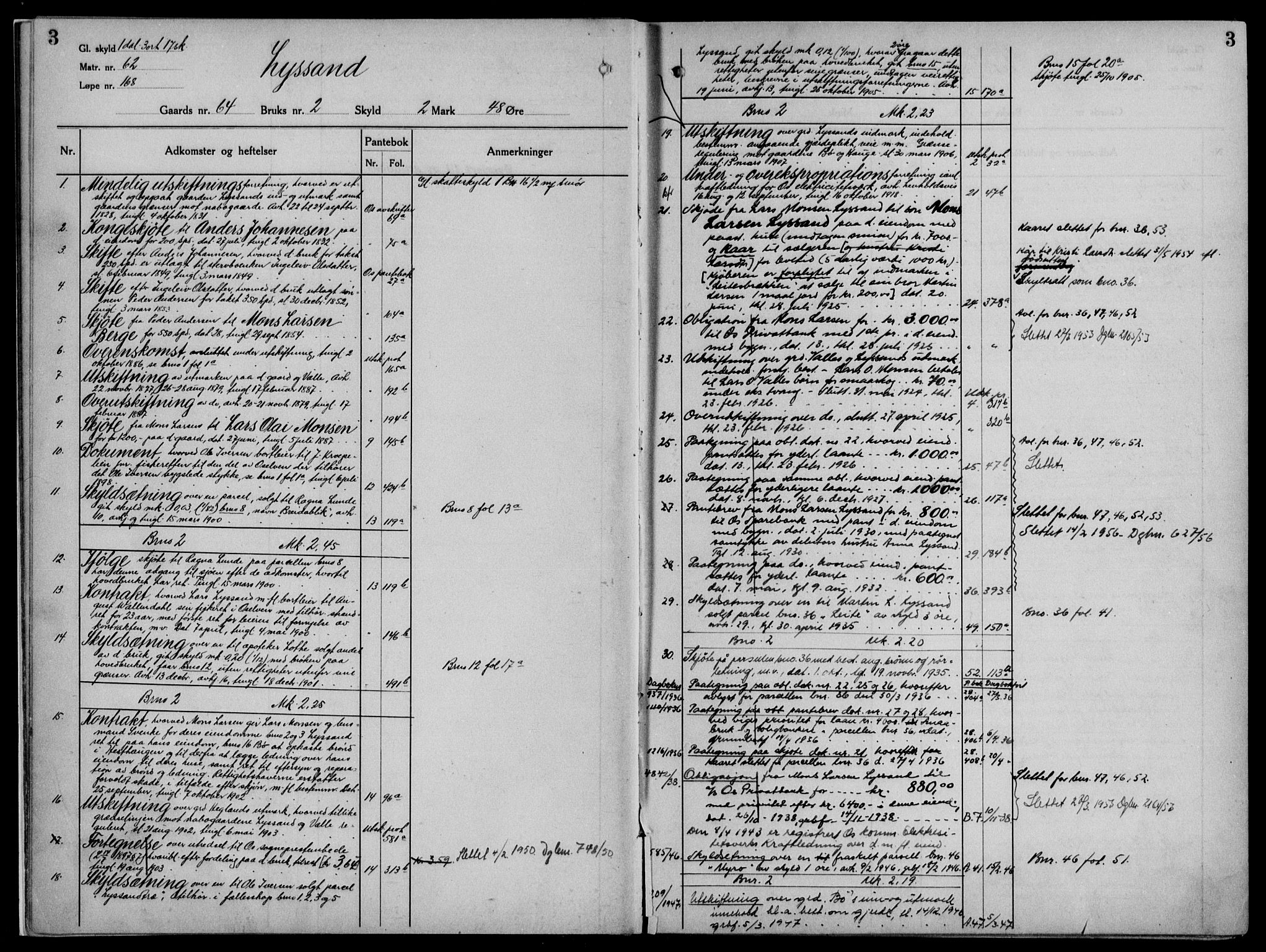 Midhordland sorenskriveri, AV/SAB-A-3001/1/G/Ga/Gab/L0028: Mortgage register no. II.A.b.28, p. 3