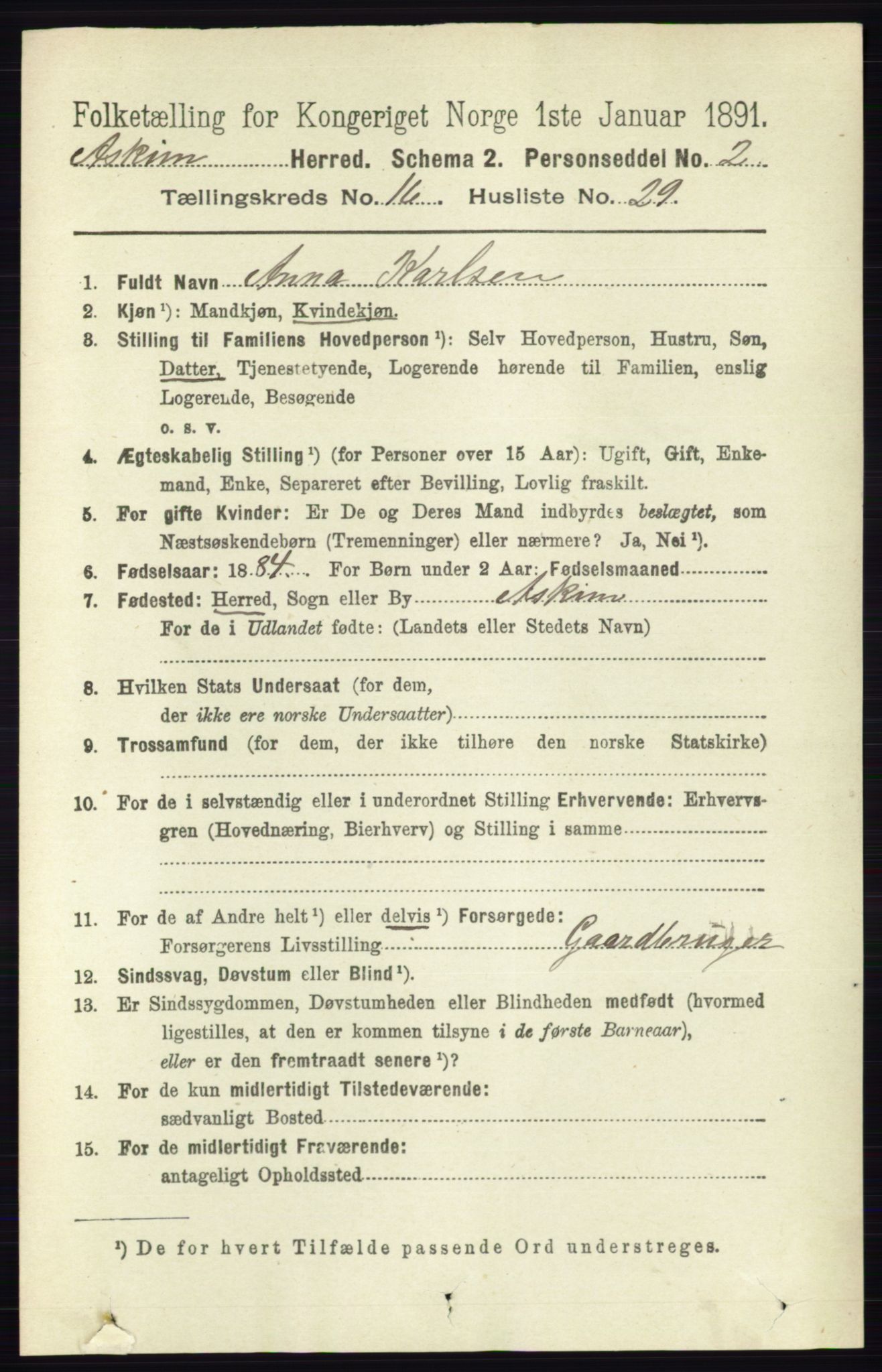 RA, 1891 census for 0124 Askim, 1891, p. 2810