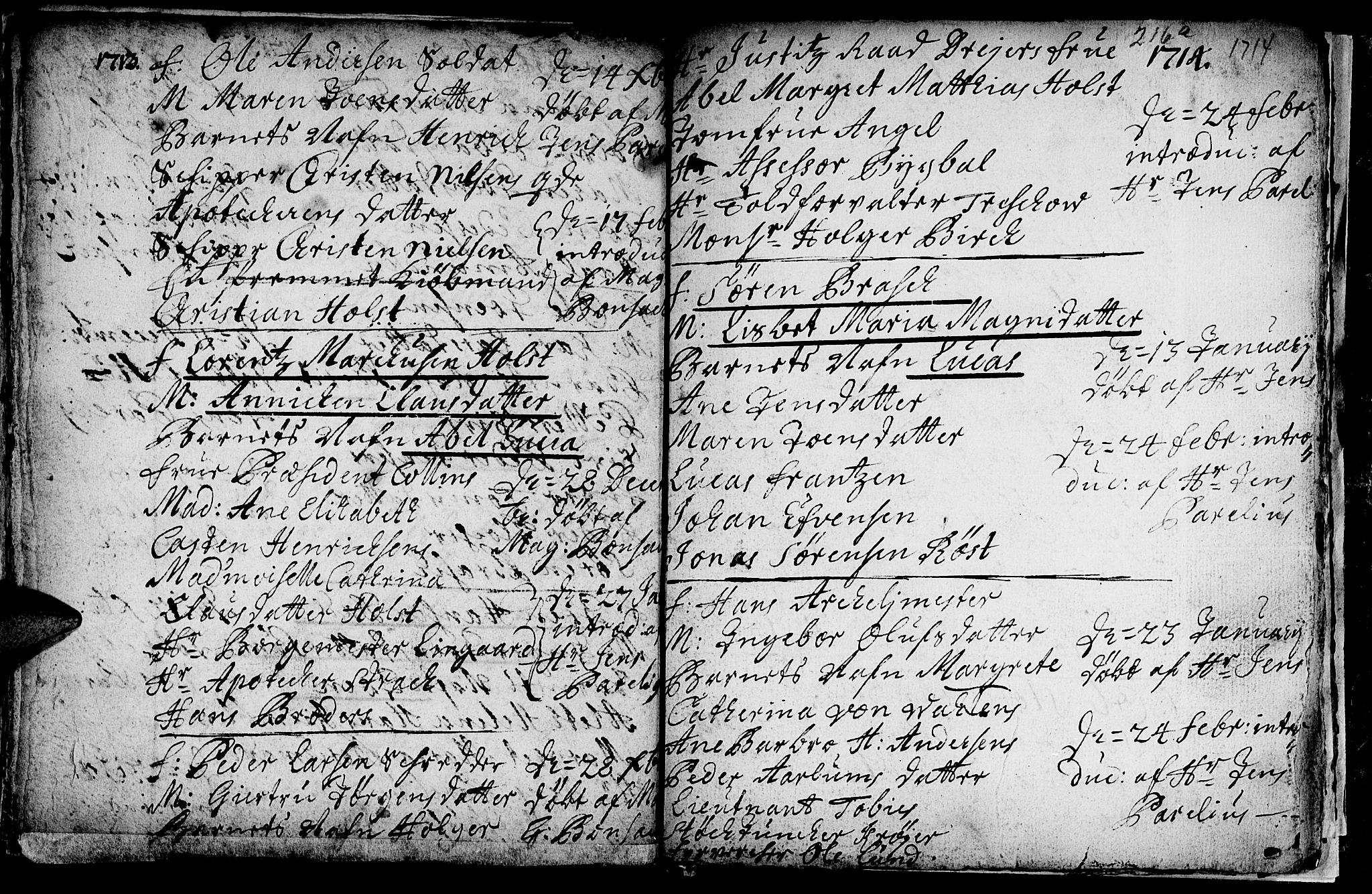 Ministerialprotokoller, klokkerbøker og fødselsregistre - Sør-Trøndelag, SAT/A-1456/601/L0034: Parish register (official) no. 601A02, 1702-1714, p. 216b
