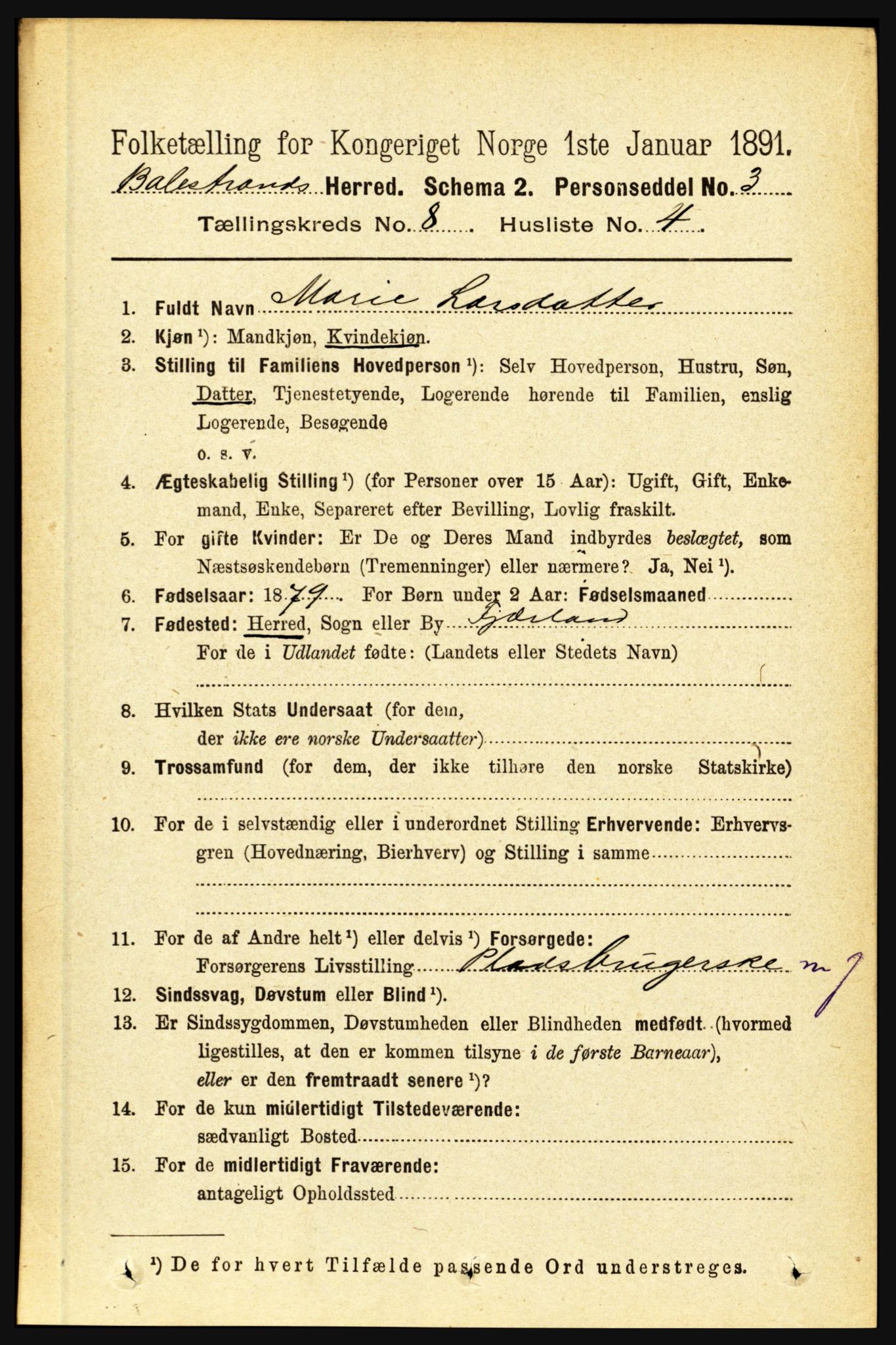 RA, 1891 census for 1418 Balestrand, 1891, p. 1751