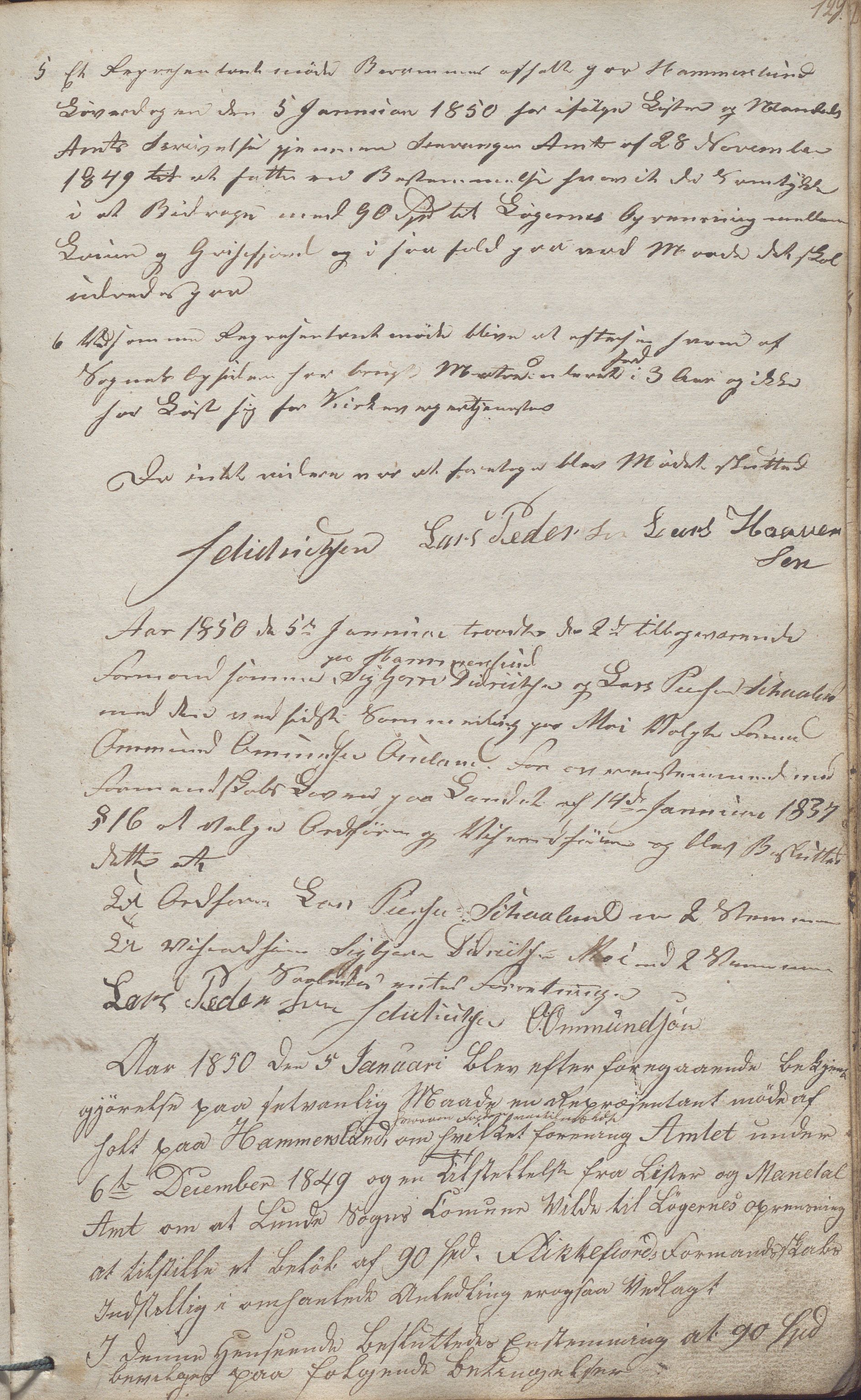 Lund kommune - Formannskapet/Formannskapskontoret, IKAR/K-101761/A/Aa/Aaa/L0001: Forhandlingsprotokoll, 1837-1865, p. 129a