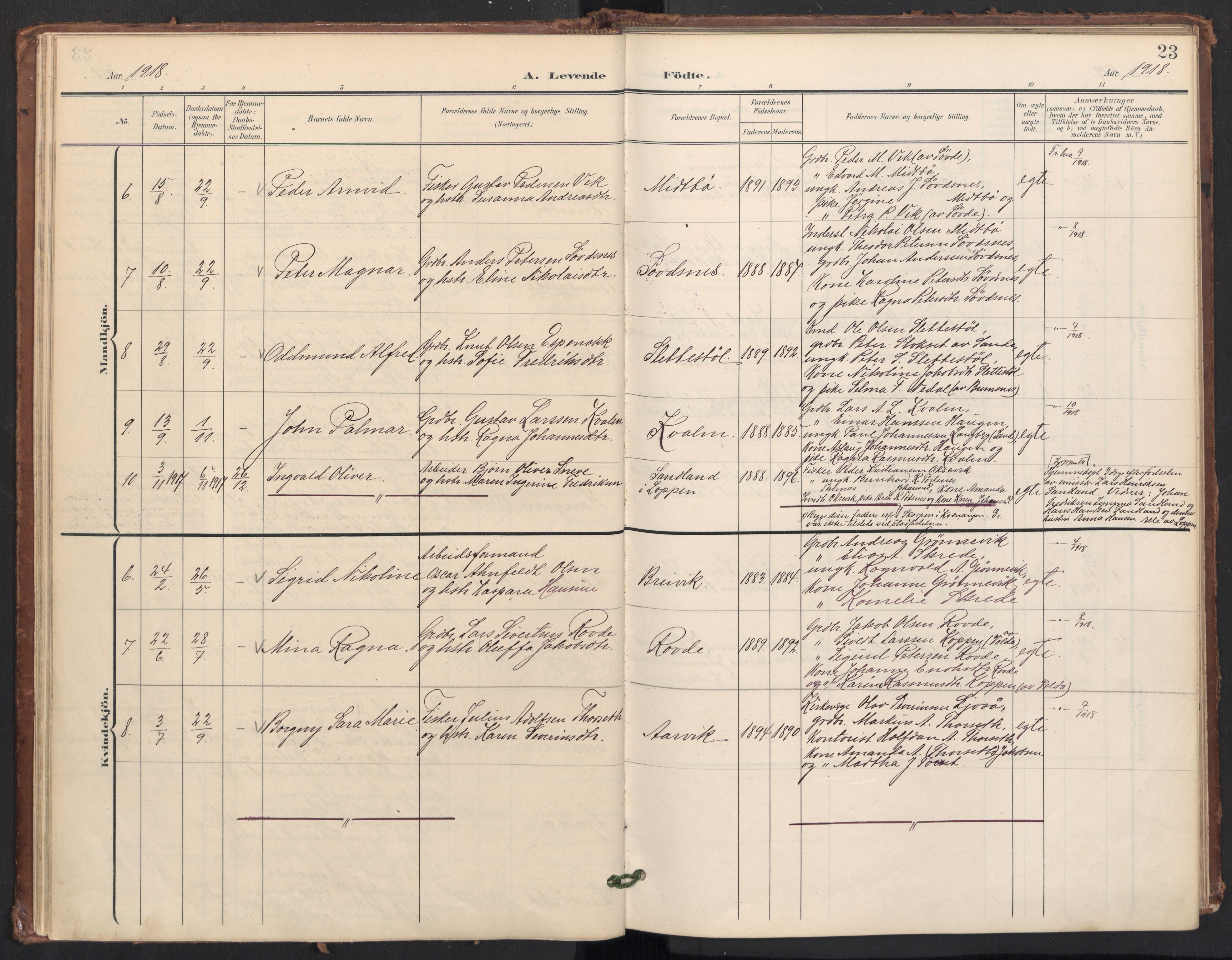 Ministerialprotokoller, klokkerbøker og fødselsregistre - Møre og Romsdal, AV/SAT-A-1454/504/L0057: Parish register (official) no. 504A04, 1902-1919, p. 23