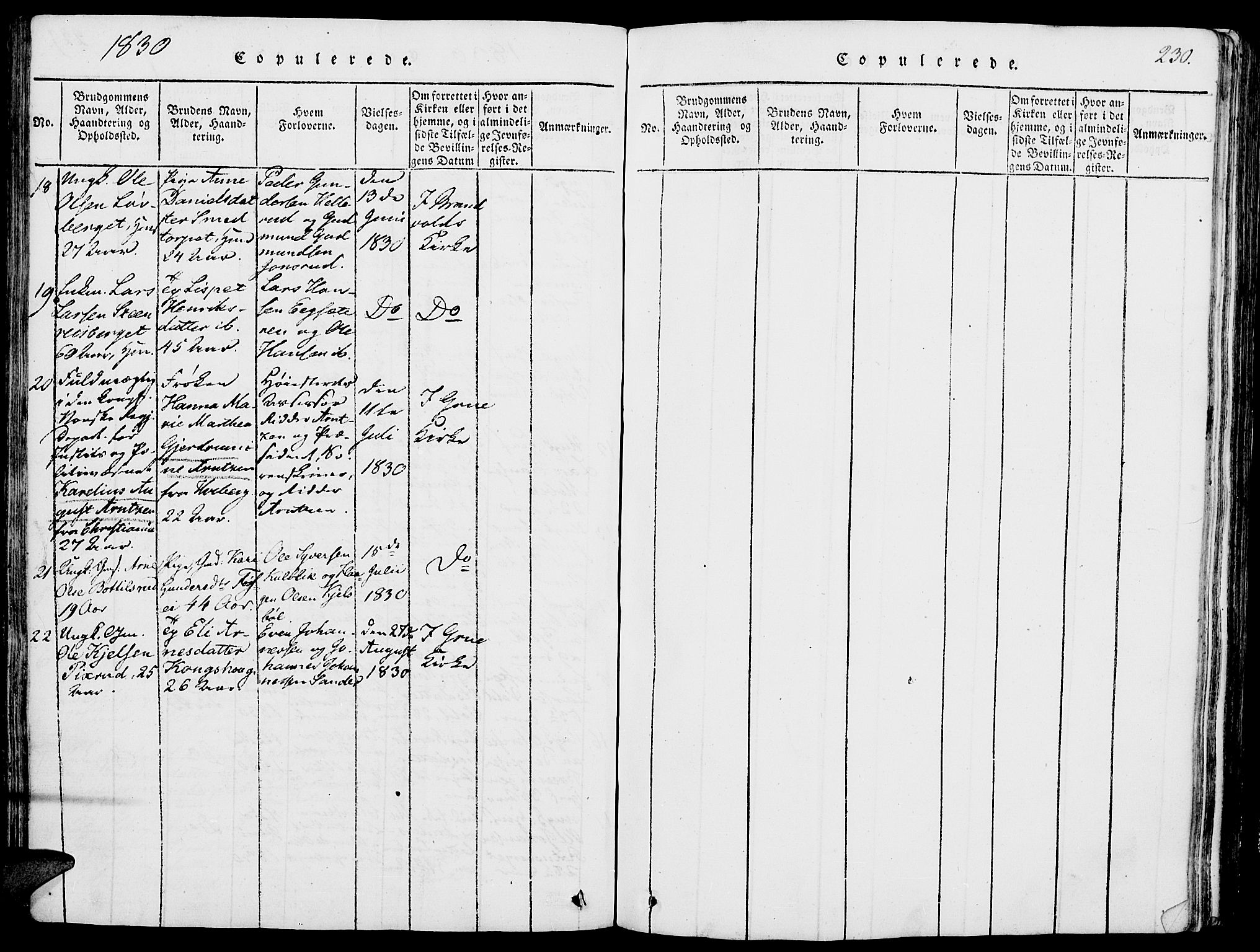 Grue prestekontor, AV/SAH-PREST-036/H/Ha/Haa/L0006: Parish register (official) no. 6, 1814-1830, p. 230