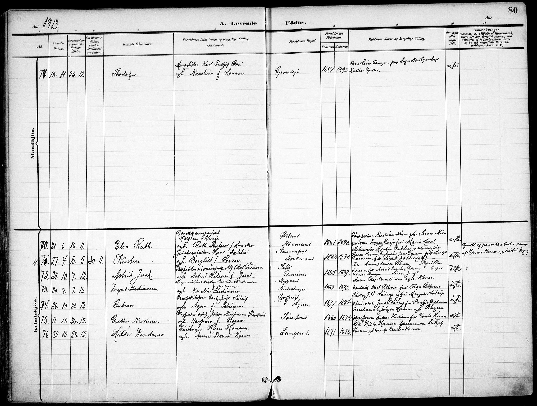 Nordstrand prestekontor Kirkebøker, AV/SAO-A-10362a/F/Fa/L0001: Parish register (official) no. 1, 1900-1914, p. 80