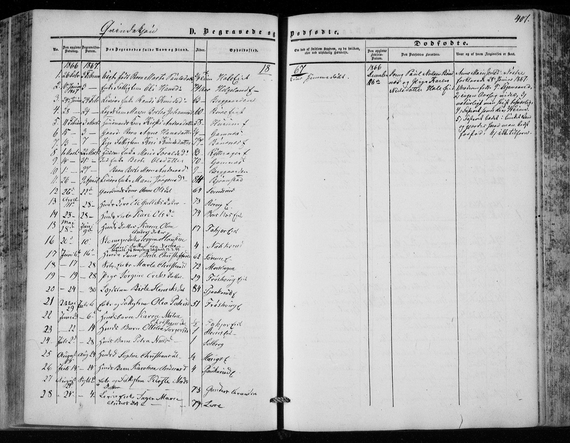 Hole kirkebøker, SAKO/A-228/F/Fa/L0006: Parish register (official) no. I 6, 1852-1872, p. 407