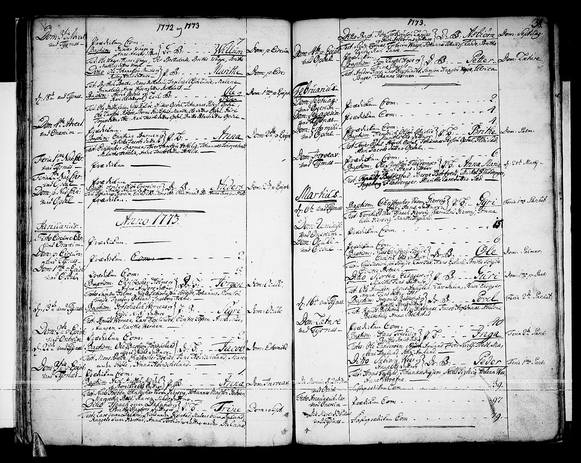 Tysnes sokneprestembete, SAB/A-78601/H/Haa: Parish register (official) no. A 5, 1762-1793, p. 38