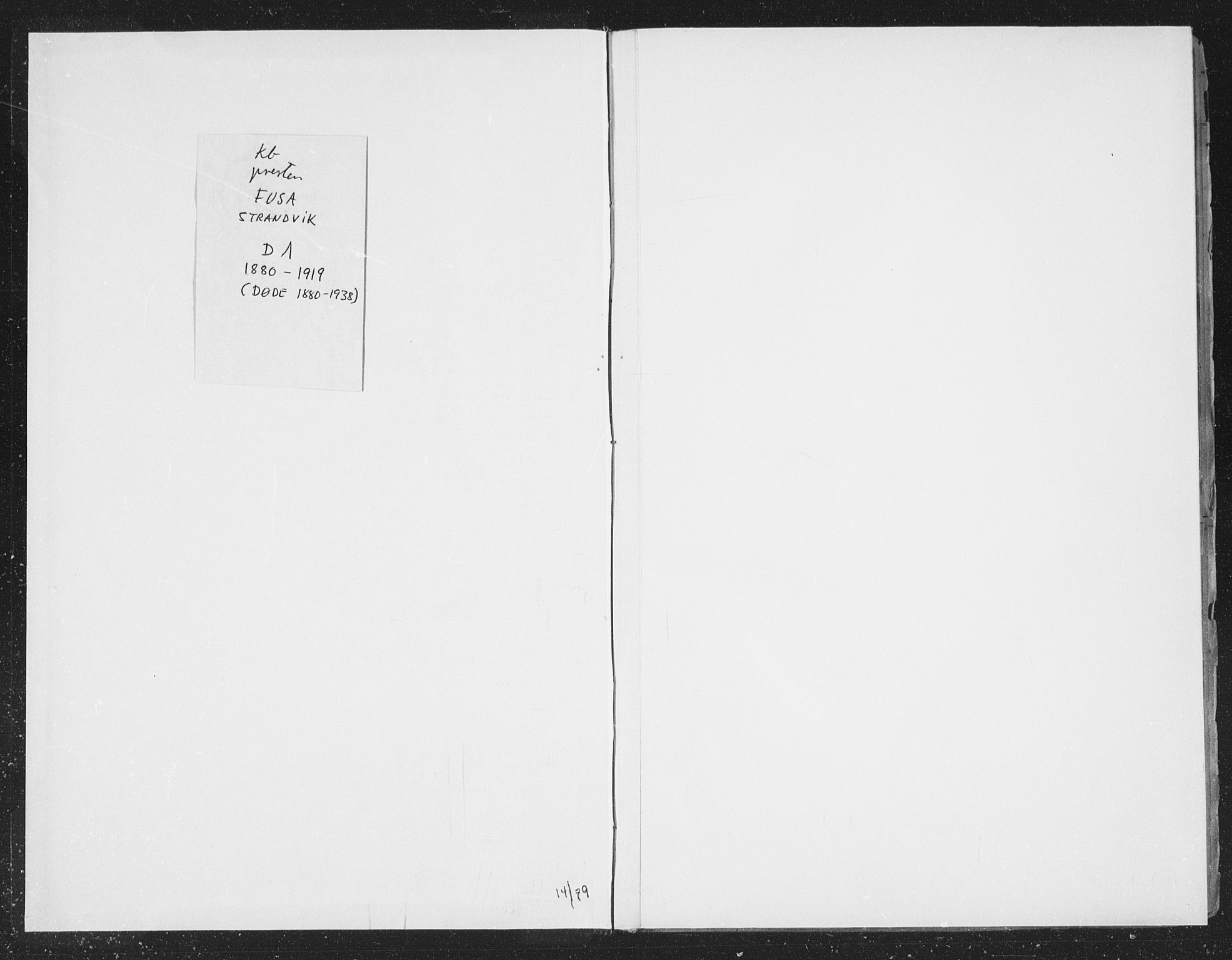 Fusa sokneprestembete, AV/SAB-A-75401/H/Haa: Parish register (official) no. D 1, 1880-1938