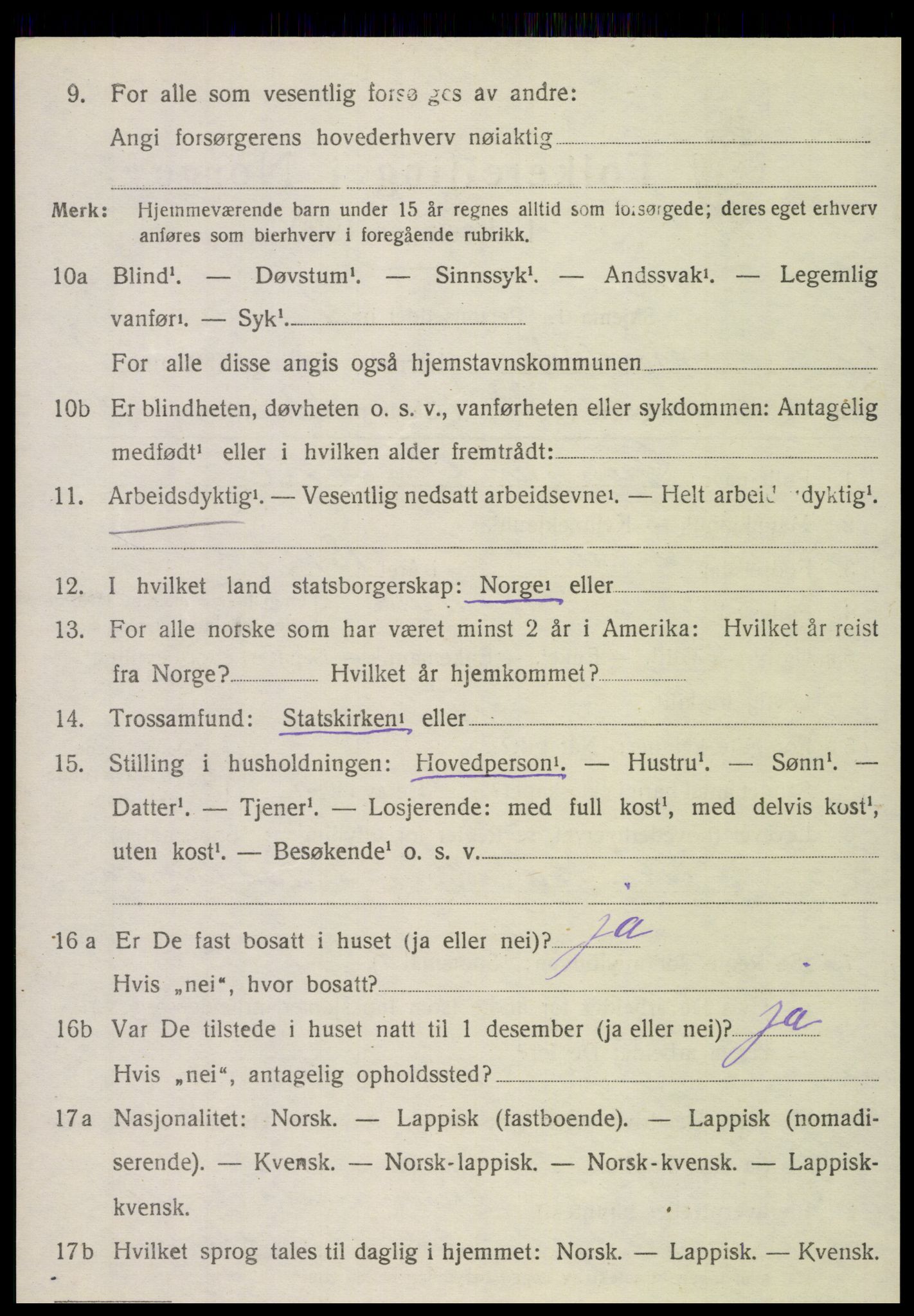 SAT, 1920 census for Nordvik, 1920, p. 1251