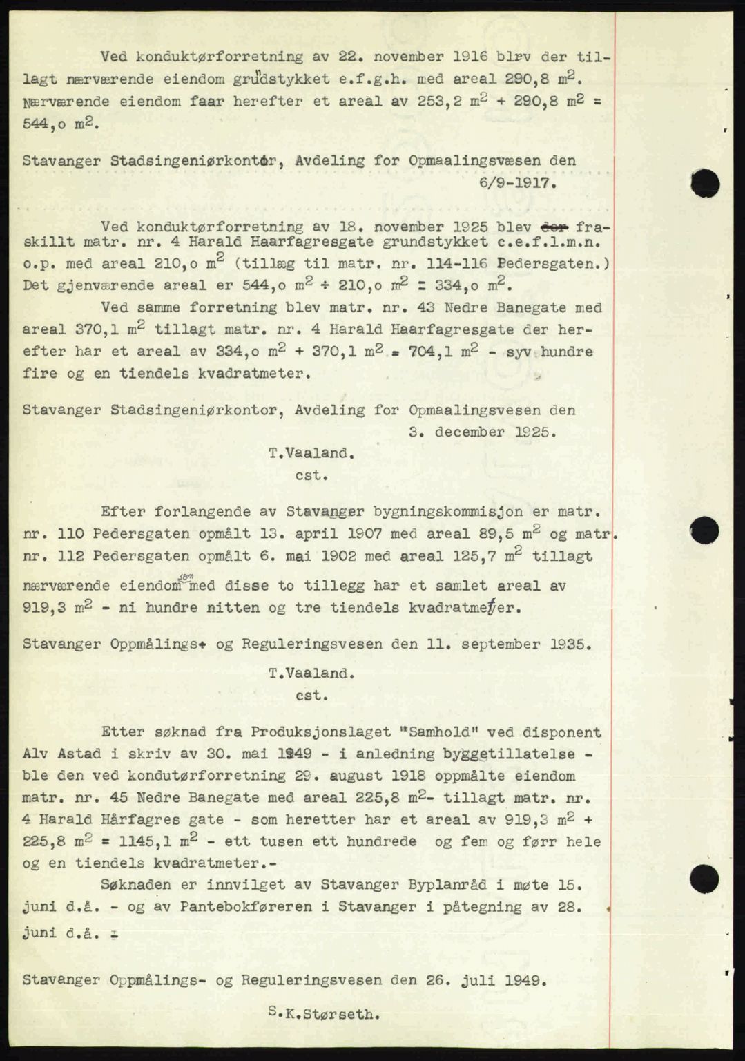 Stavanger byrett, AV/SAST-A-100455/002/G/Gb/L0023: Mortgage book no. A12, 1948-1949, Diary no: : 2252/1949