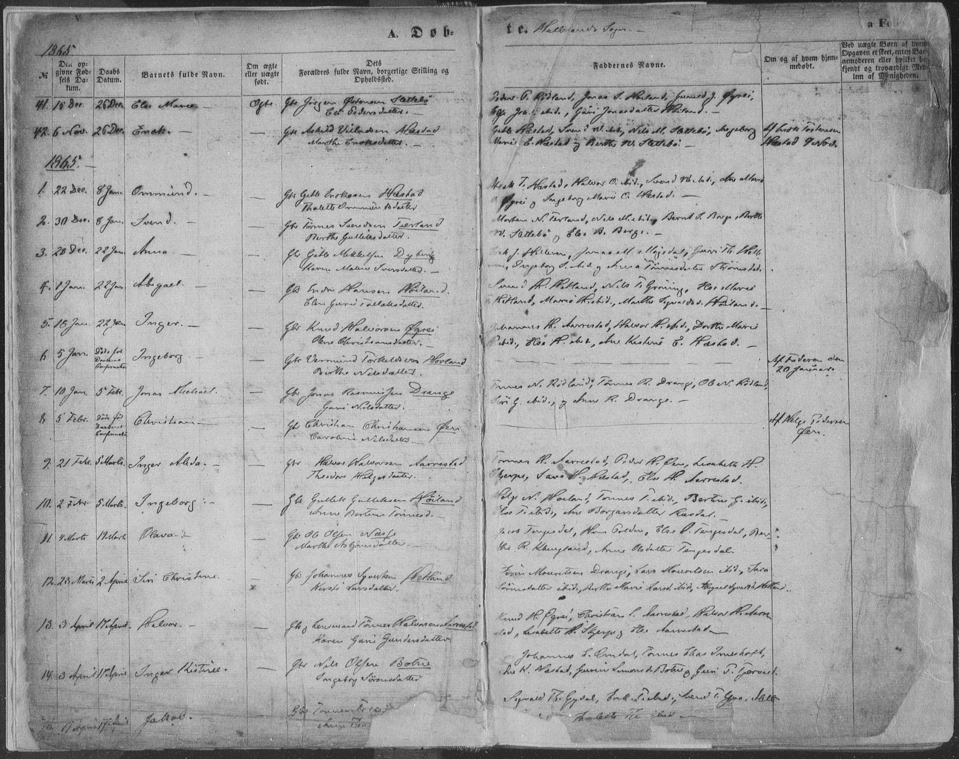 Helleland sokneprestkontor, SAST/A-101810: Parish register (official) no. A 7.1, 1863-1886