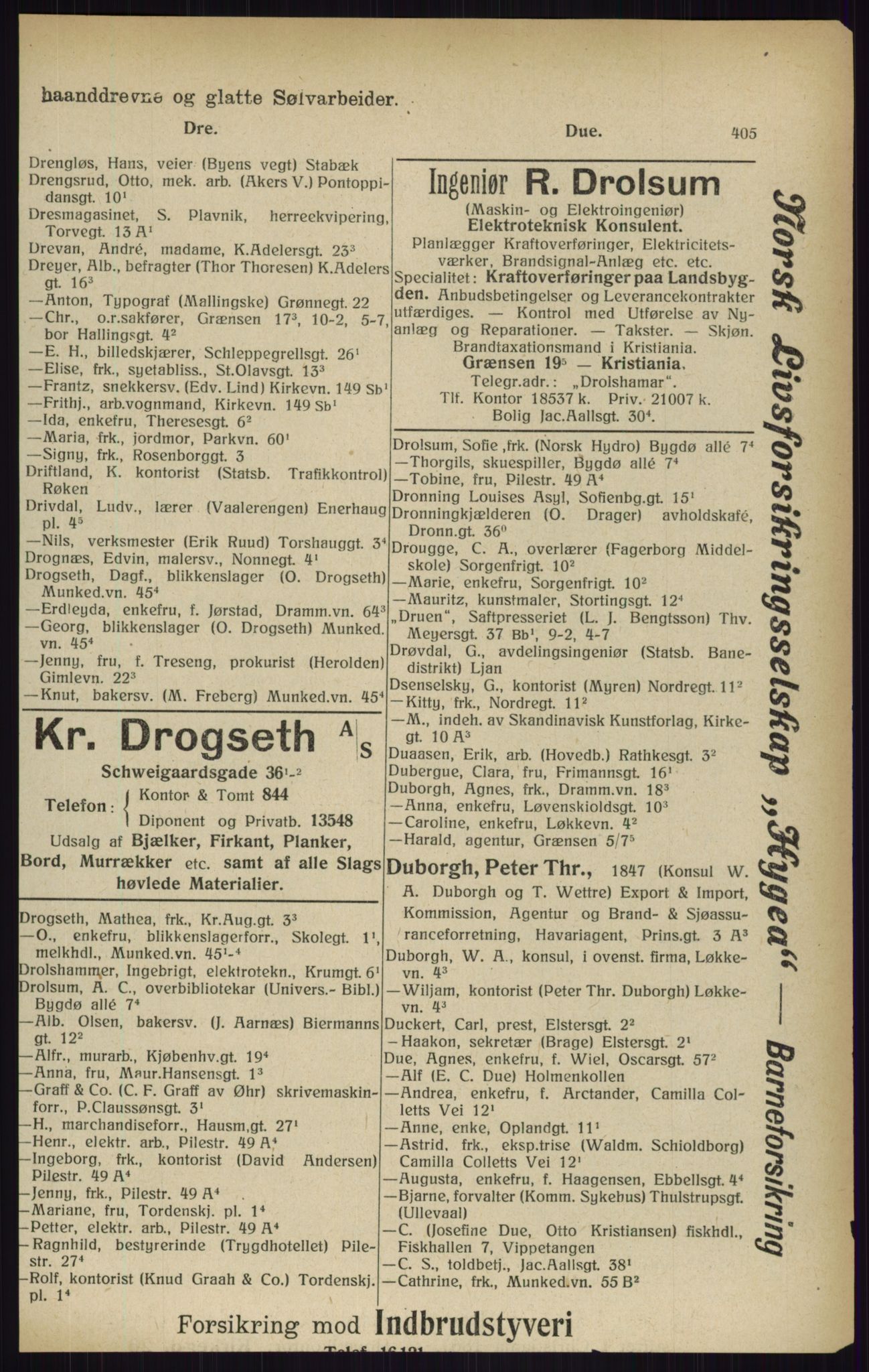 Kristiania/Oslo adressebok, PUBL/-, 1916, p. 405