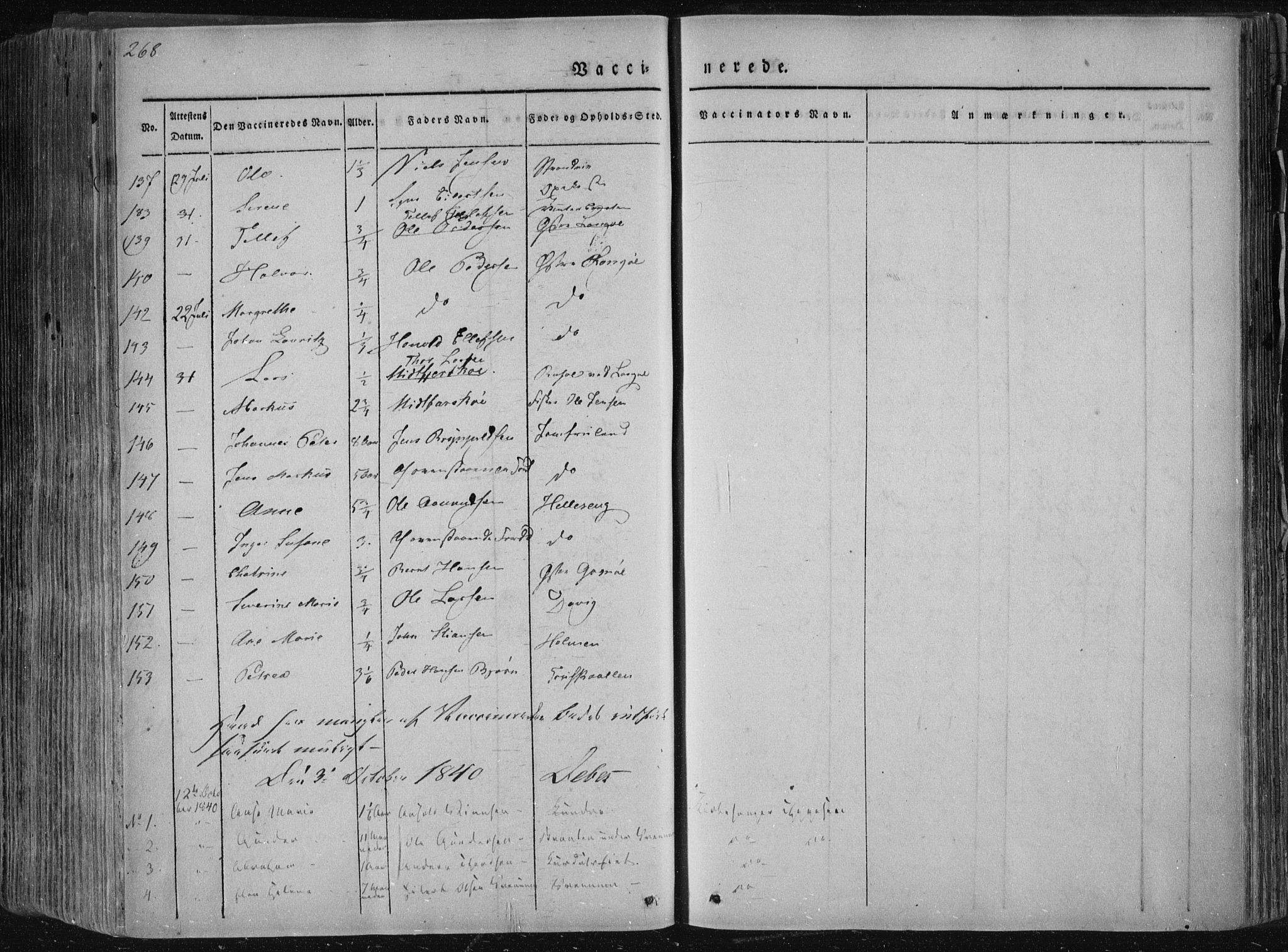 Sannidal kirkebøker, AV/SAKO-A-296/F/Fa/L0007: Parish register (official) no. 7, 1831-1854, p. 268