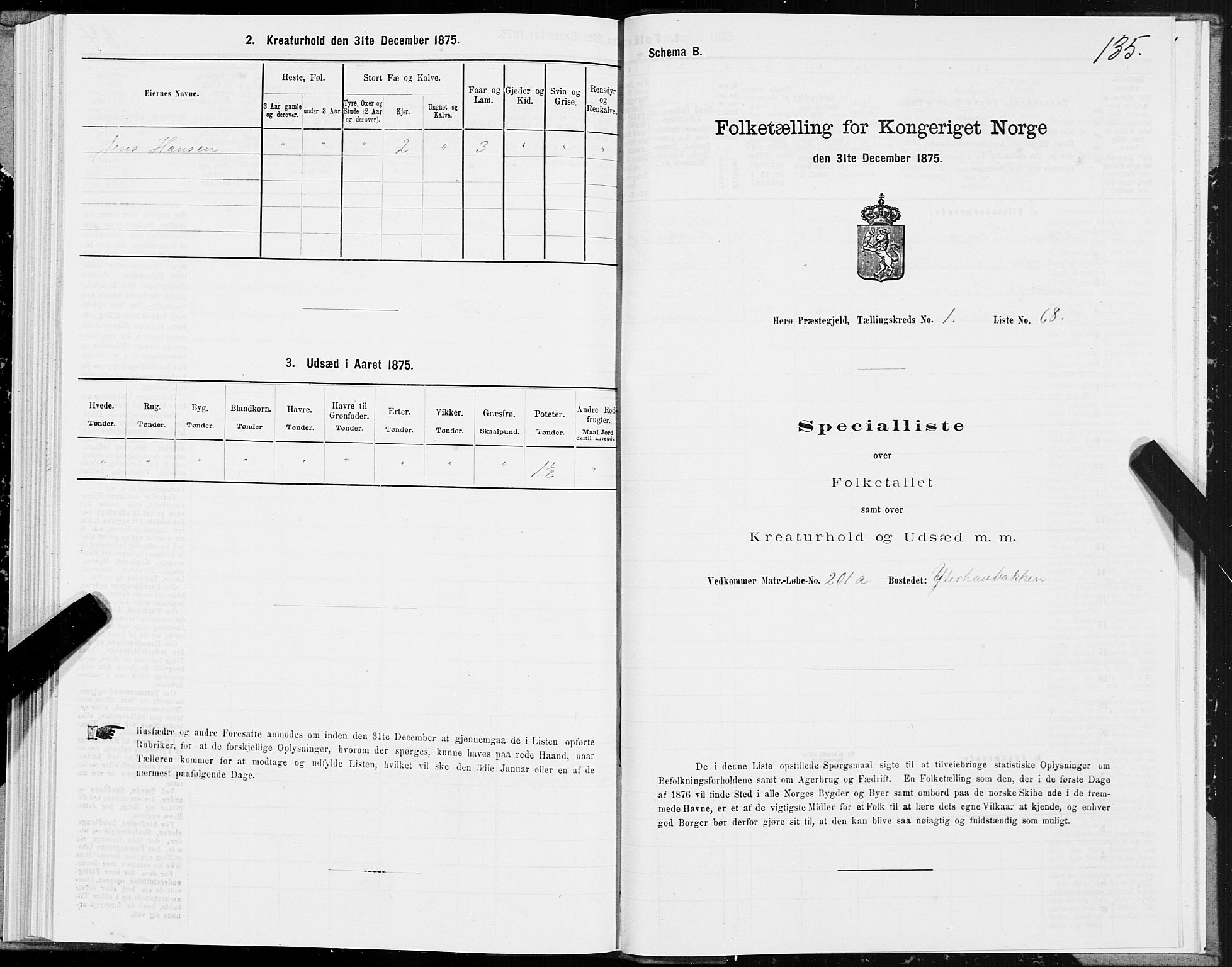 SAT, 1875 census for 1818P Herøy, 1875, p. 1135