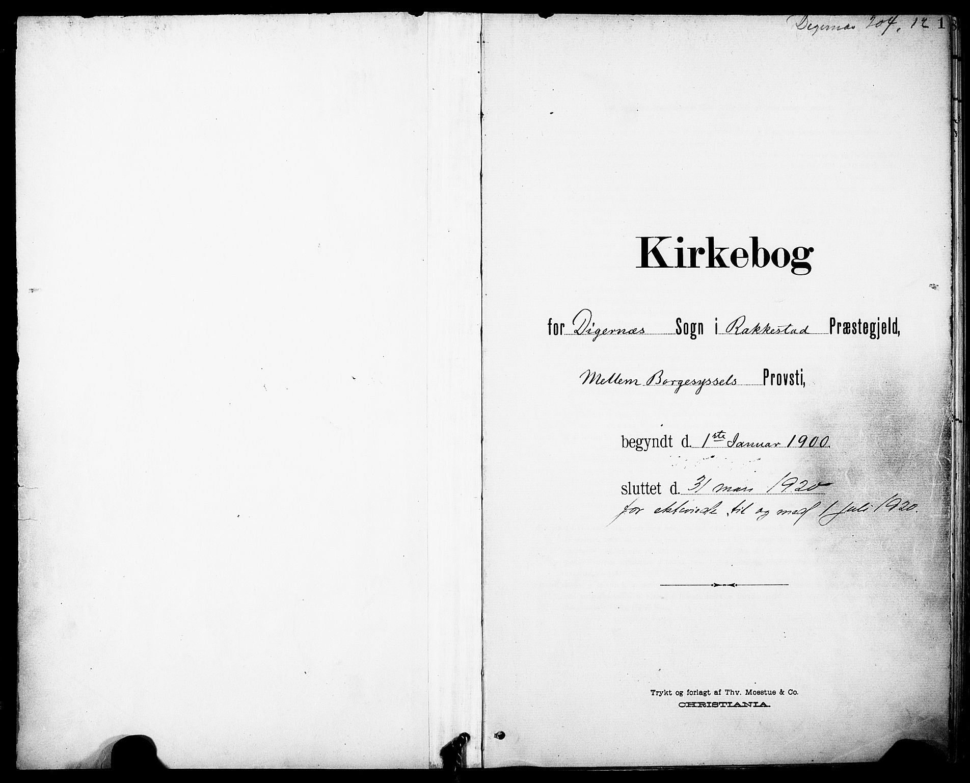 Rakkestad prestekontor Kirkebøker, SAO/A-2008/F/Fb/L0002: Parish register (official) no. II 2, 1900-1920, p. 1