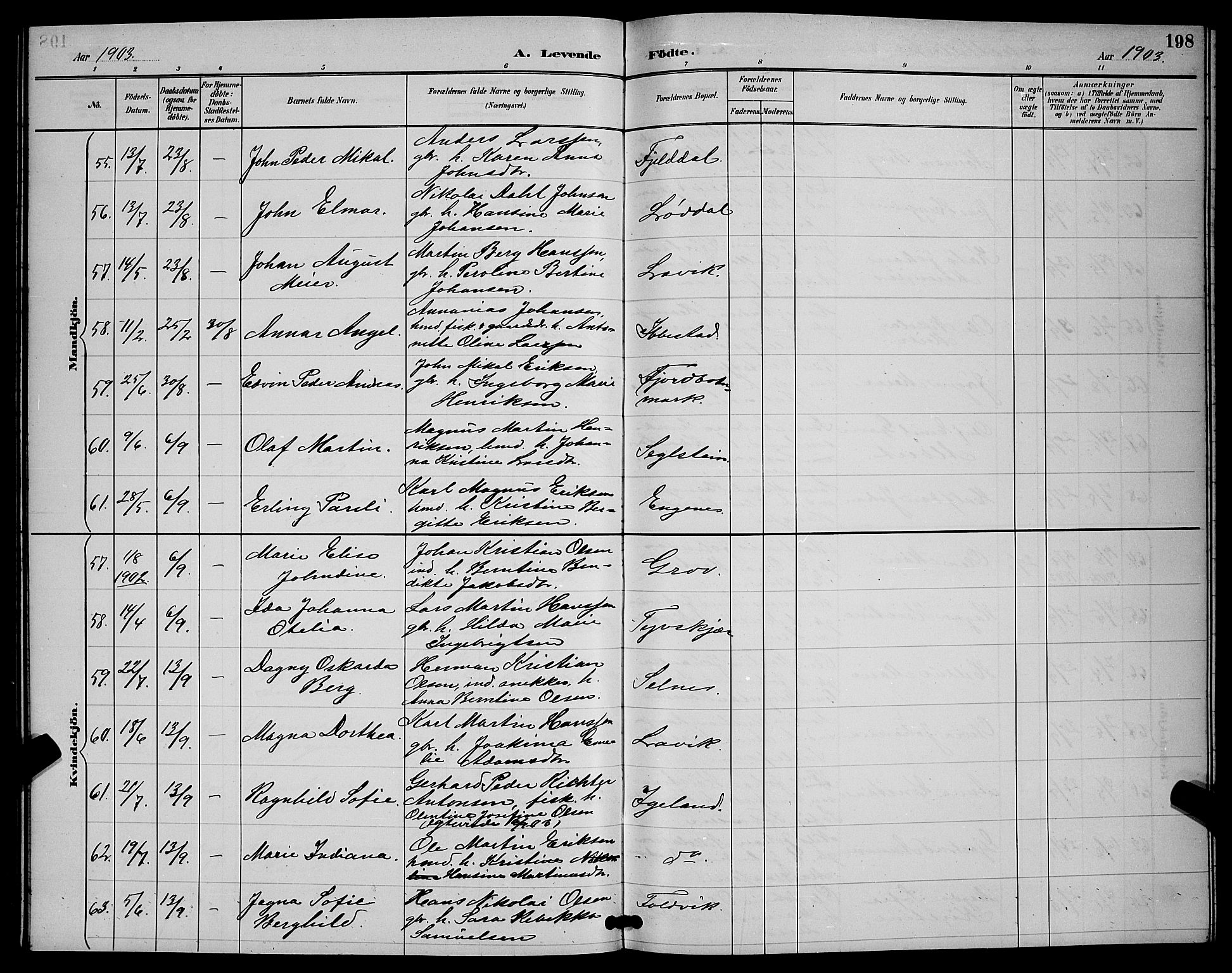 Ibestad sokneprestembete, AV/SATØ-S-0077/H/Ha/Hab/L0008klokker: Parish register (copy) no. 8, 1890-1903, p. 198